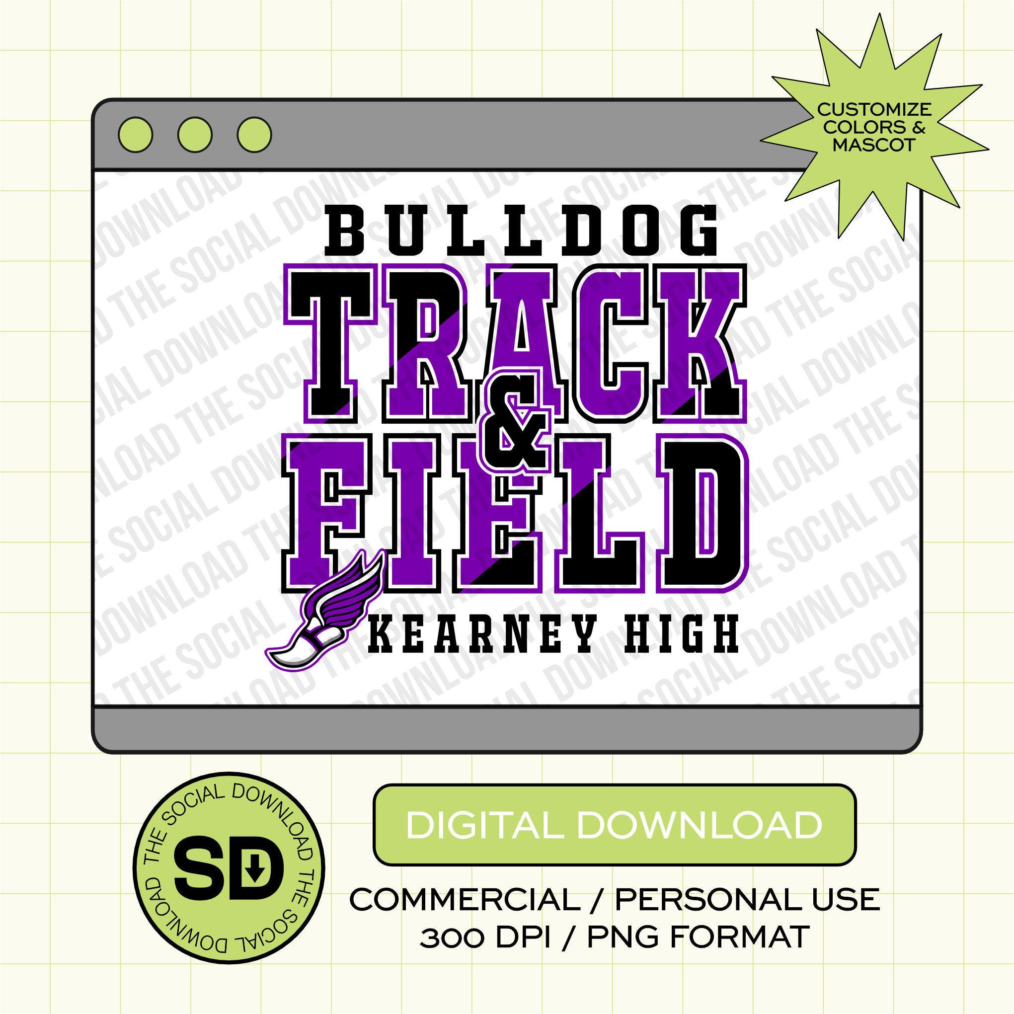 Track and Field Split Custom School Spirit PNG File (TAF1006)