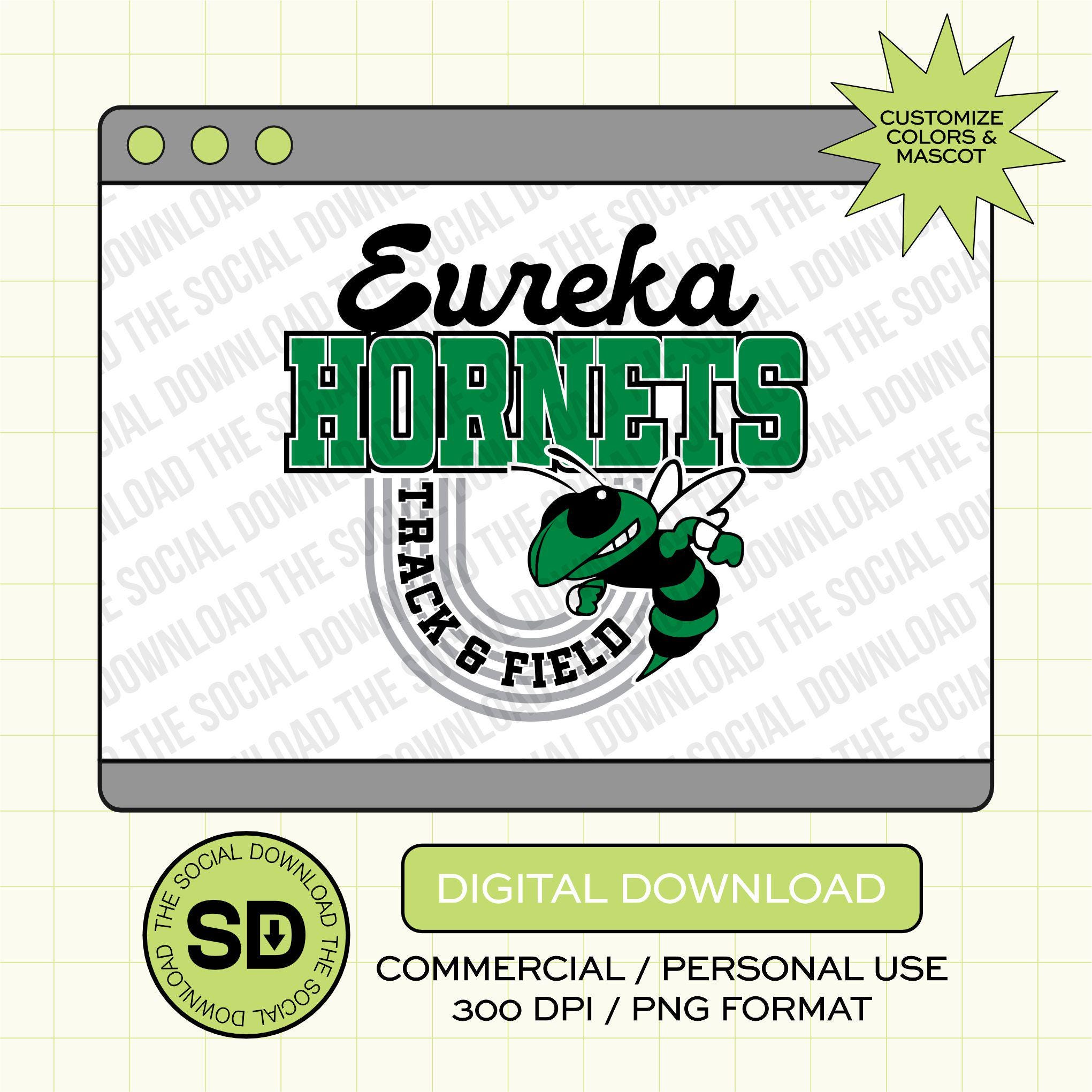 Half Track and Field Custom School Spirit PNG File (TAF1008)