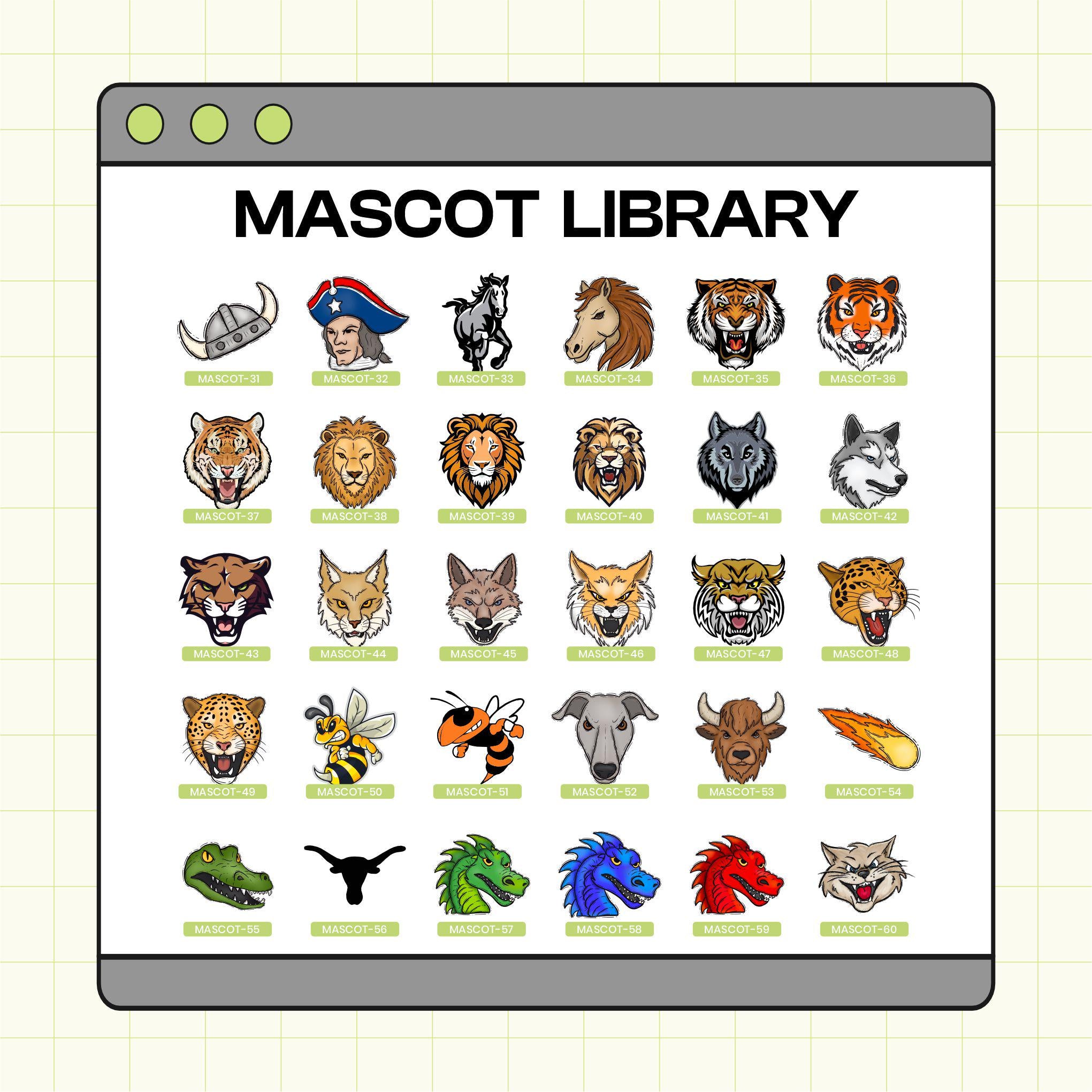 Stacked Distressed Mascot Custom School Spirit PNG File (SW1143)