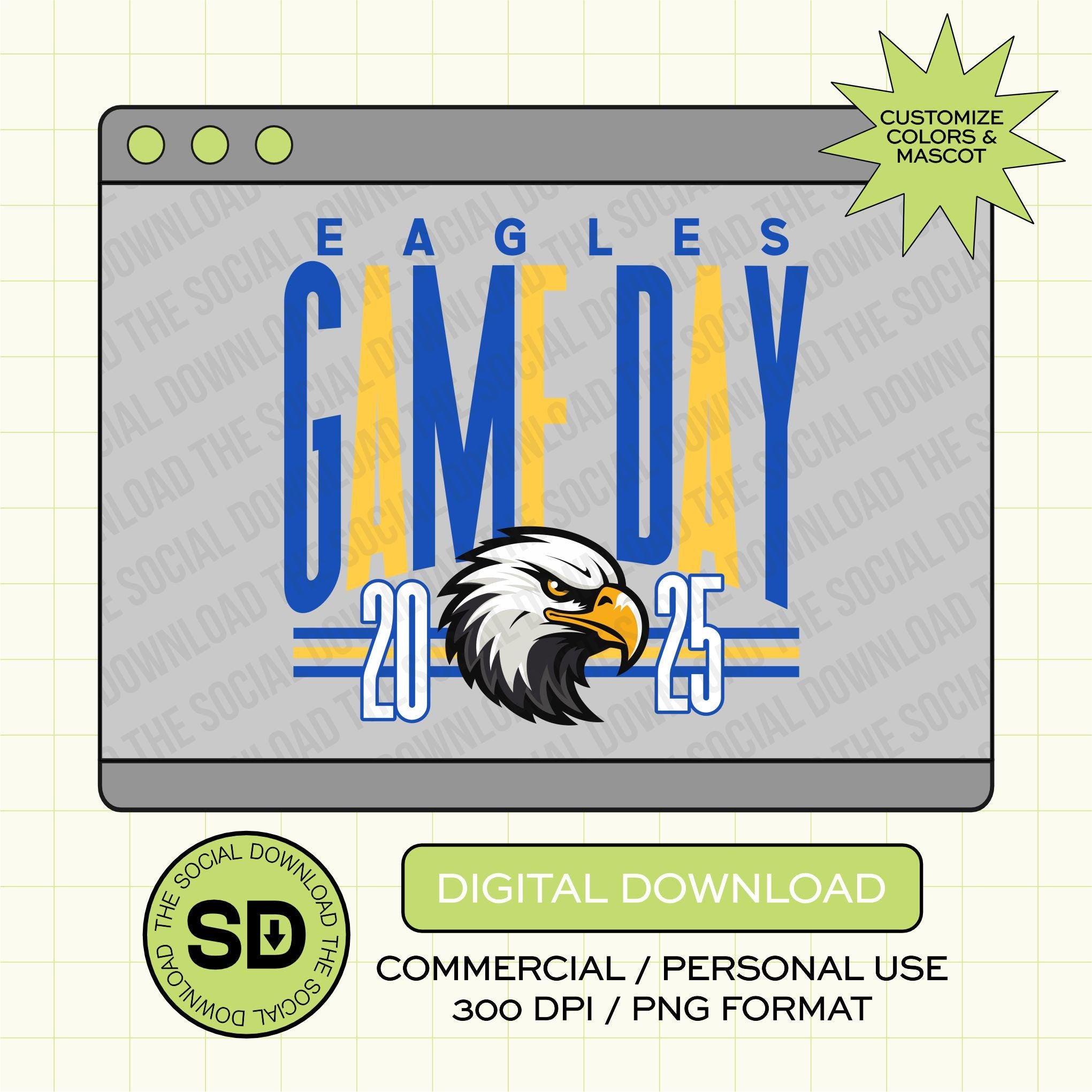 Skinny Game Day Mascot Custom School Spirit PNG File (SW1146)