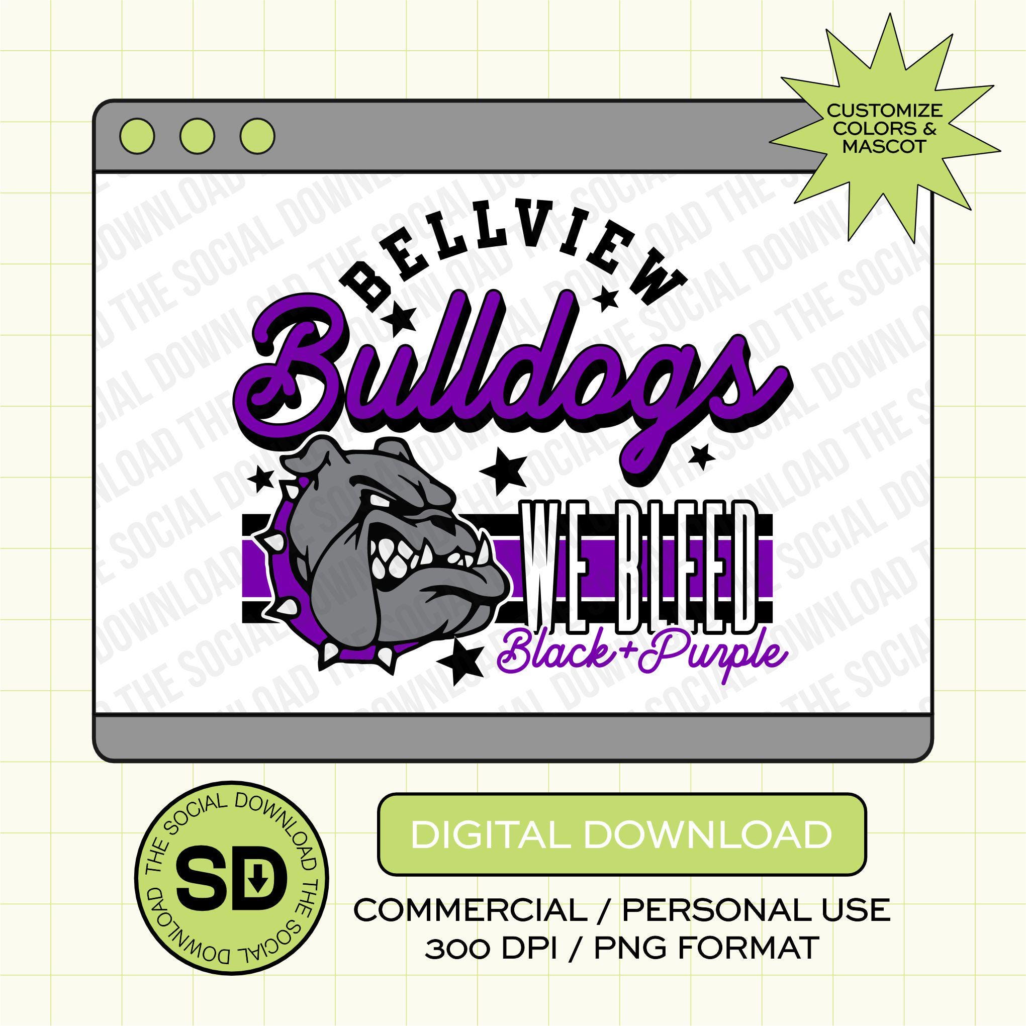 We Bleed All Star Mascot Custom School Spirit PNG File (SW1147)