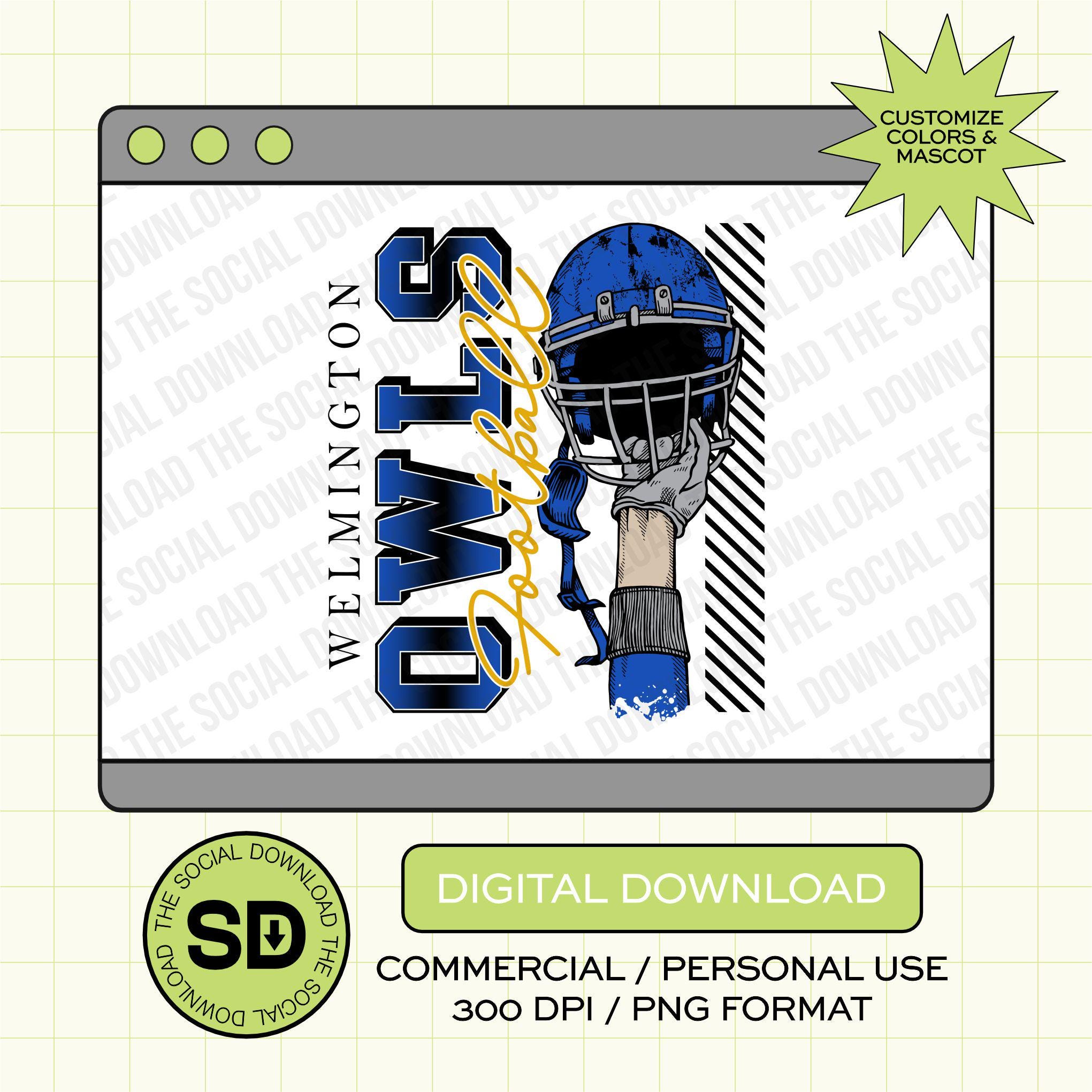 Vintage Football Team Custom School Football PNG File (FB1020)