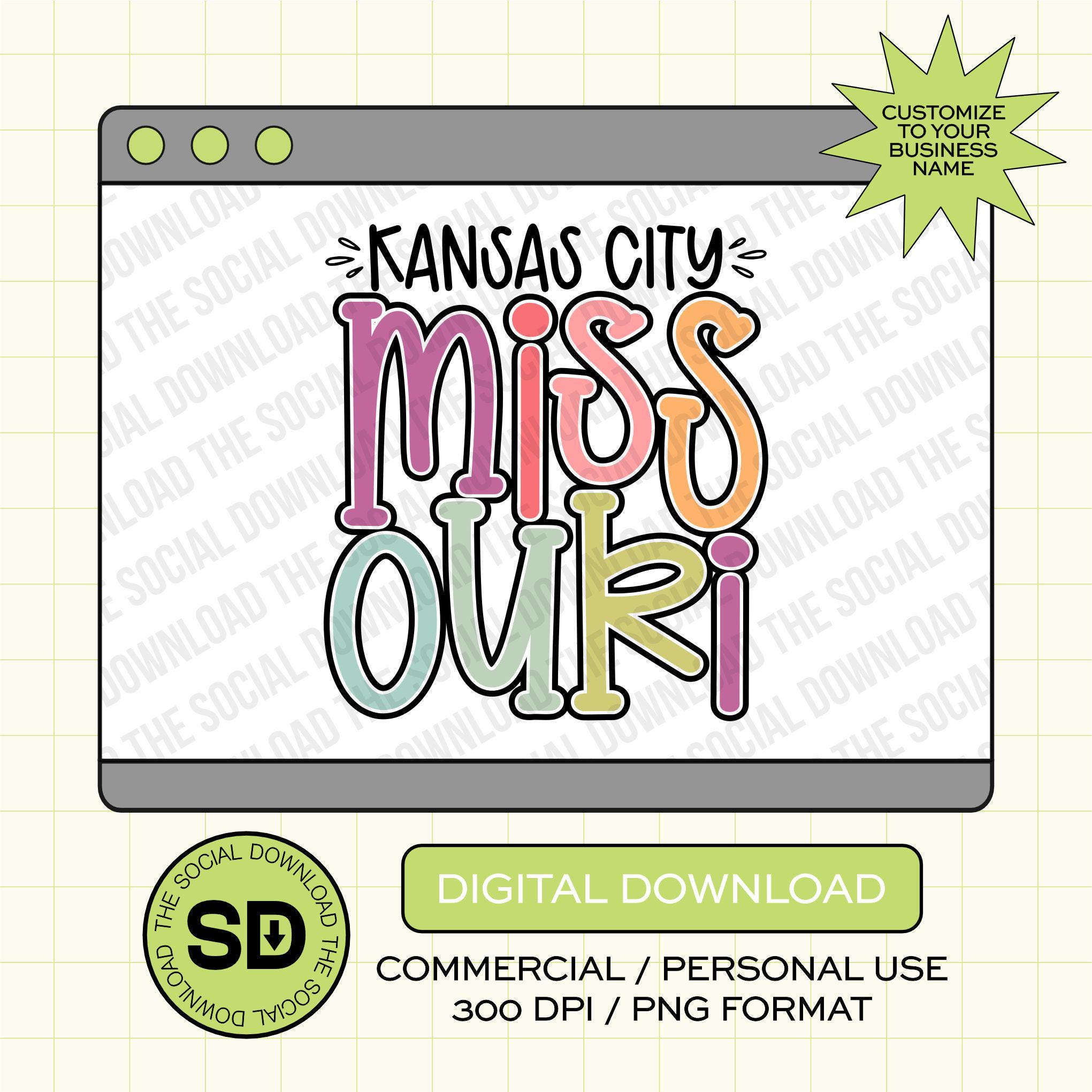 Colorful Chunky Custom City and State PNG File (STATE1033)