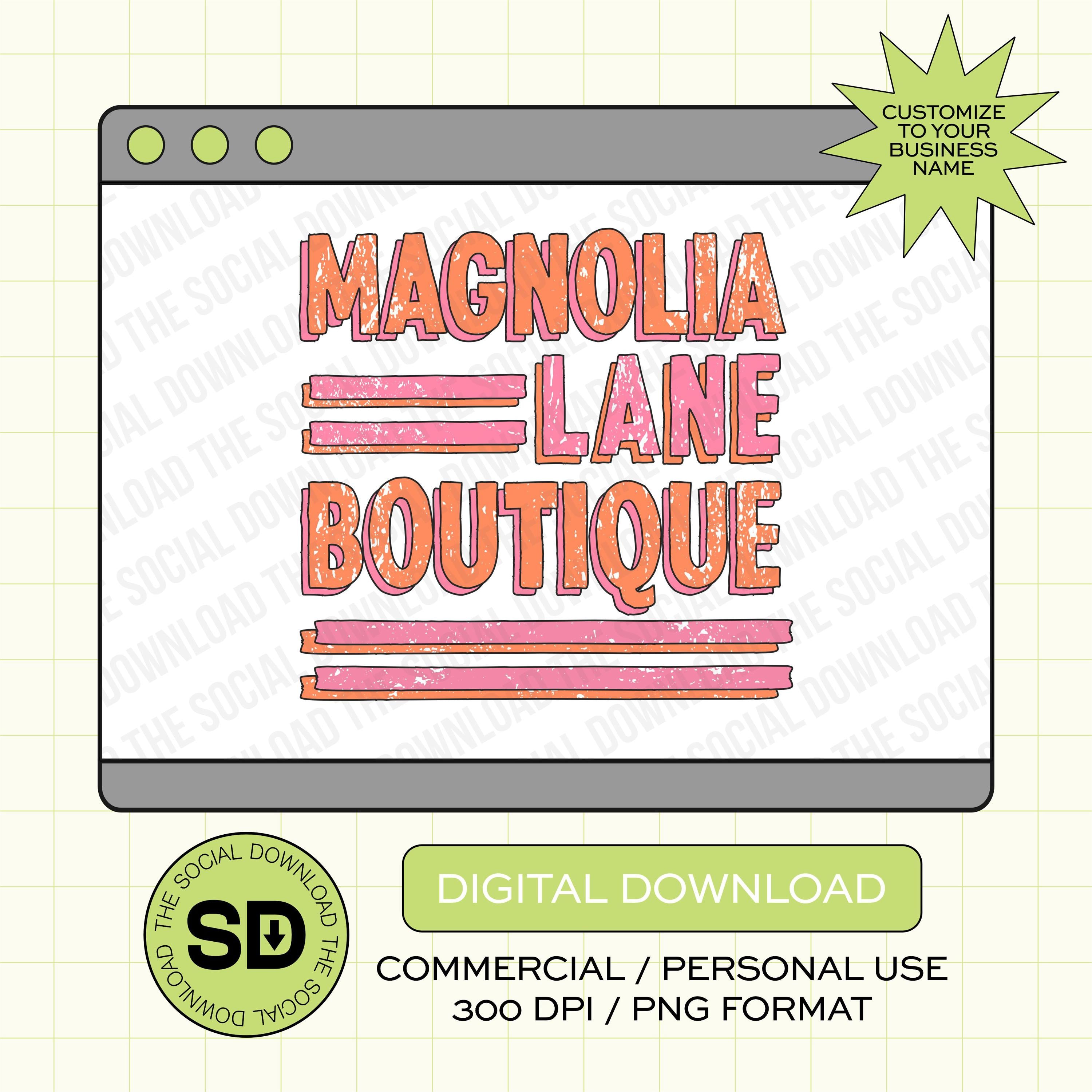 Distressed Stacked Custom Boutique Name PNG File (LOGO1034)