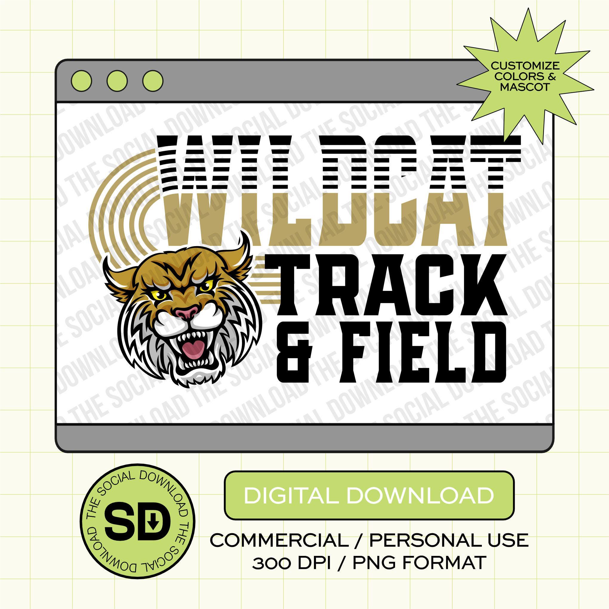 Mascot Track and Field Custom School Spirit PNG File (TAF1007)