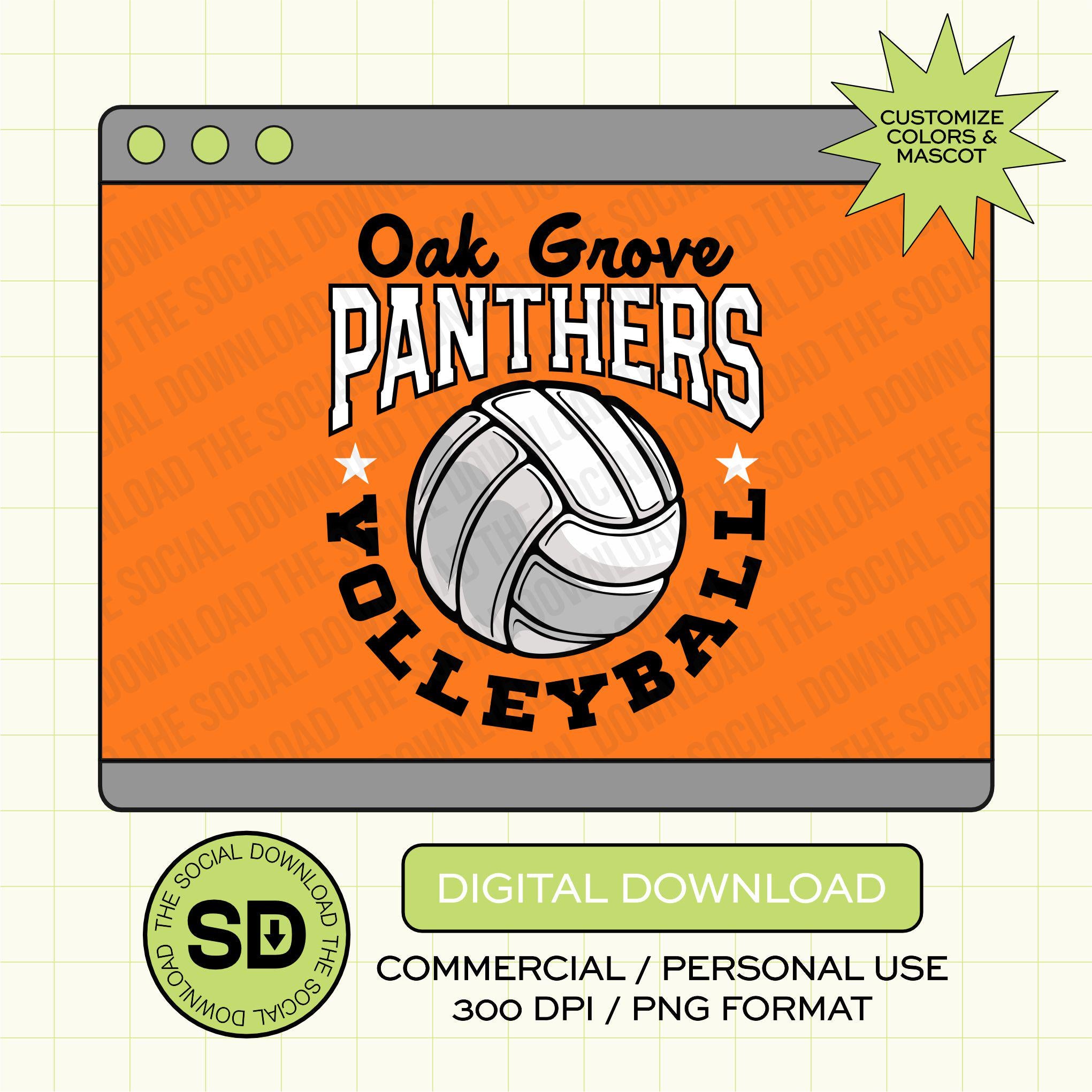 Arched Volleyball Custom School Spirit PNG File (VB1005)