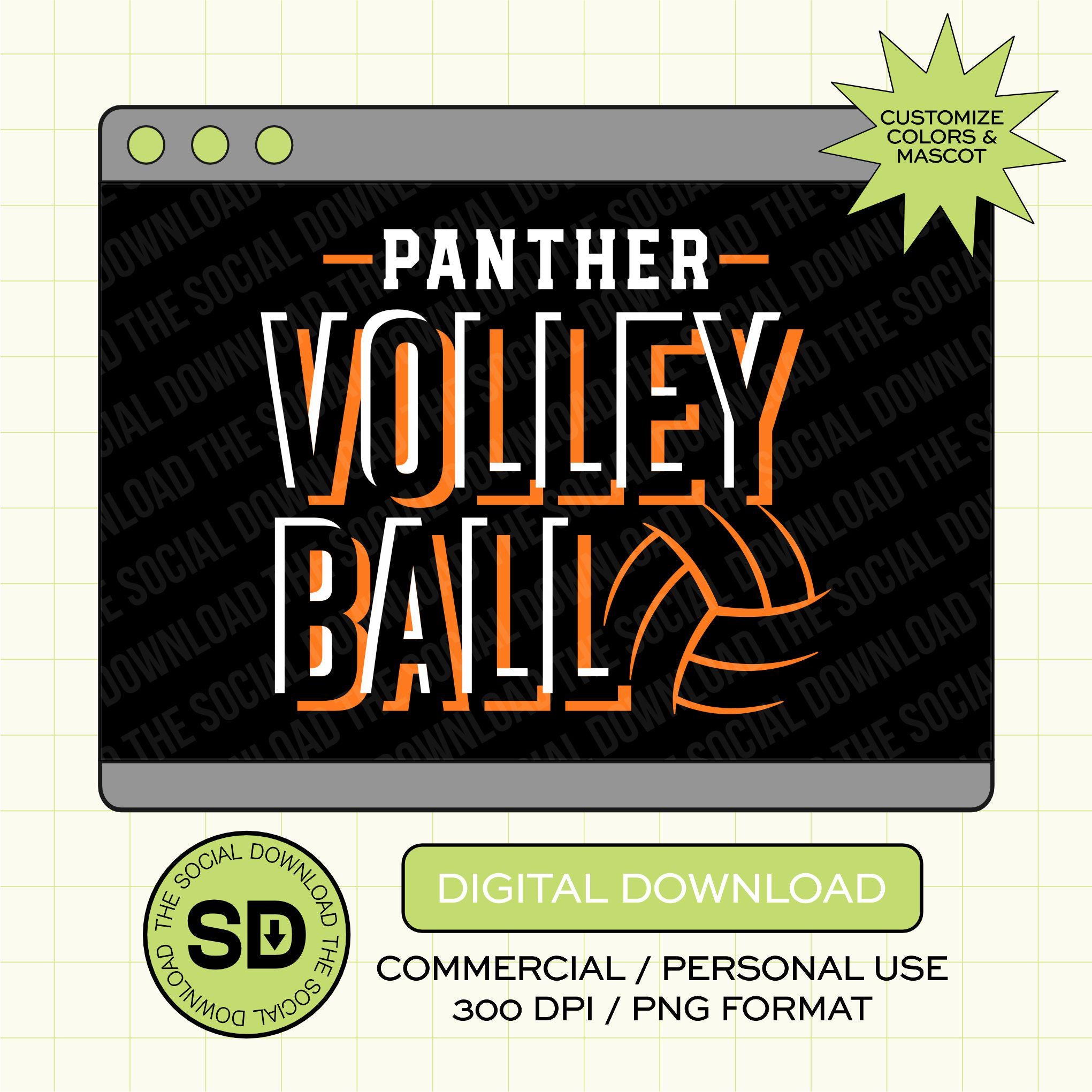 Triple Threat Volleyball Custom School Spirit PNG File (VB1006)