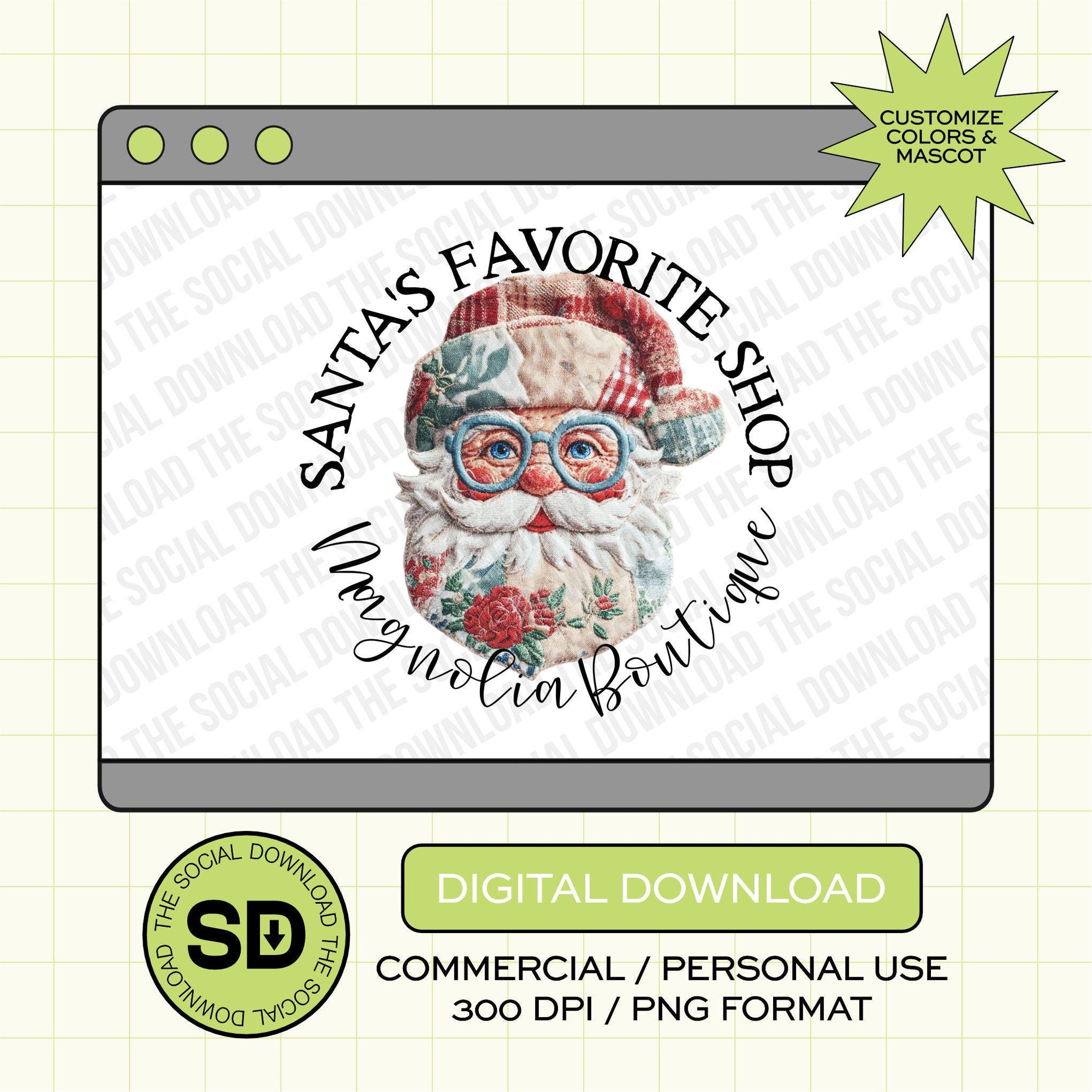 Santa's Favorite Shop Custom Shop Small PNG (XMAS1004)