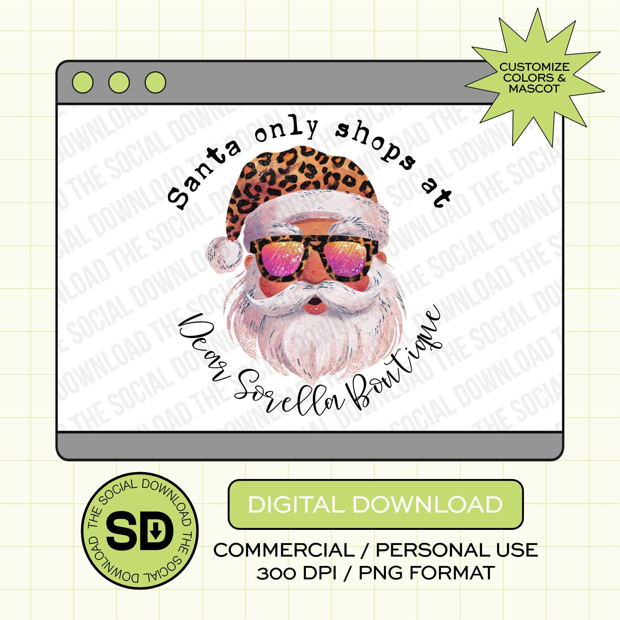Santa only Shop at Custom Shop Small PNG (XMAS1006)