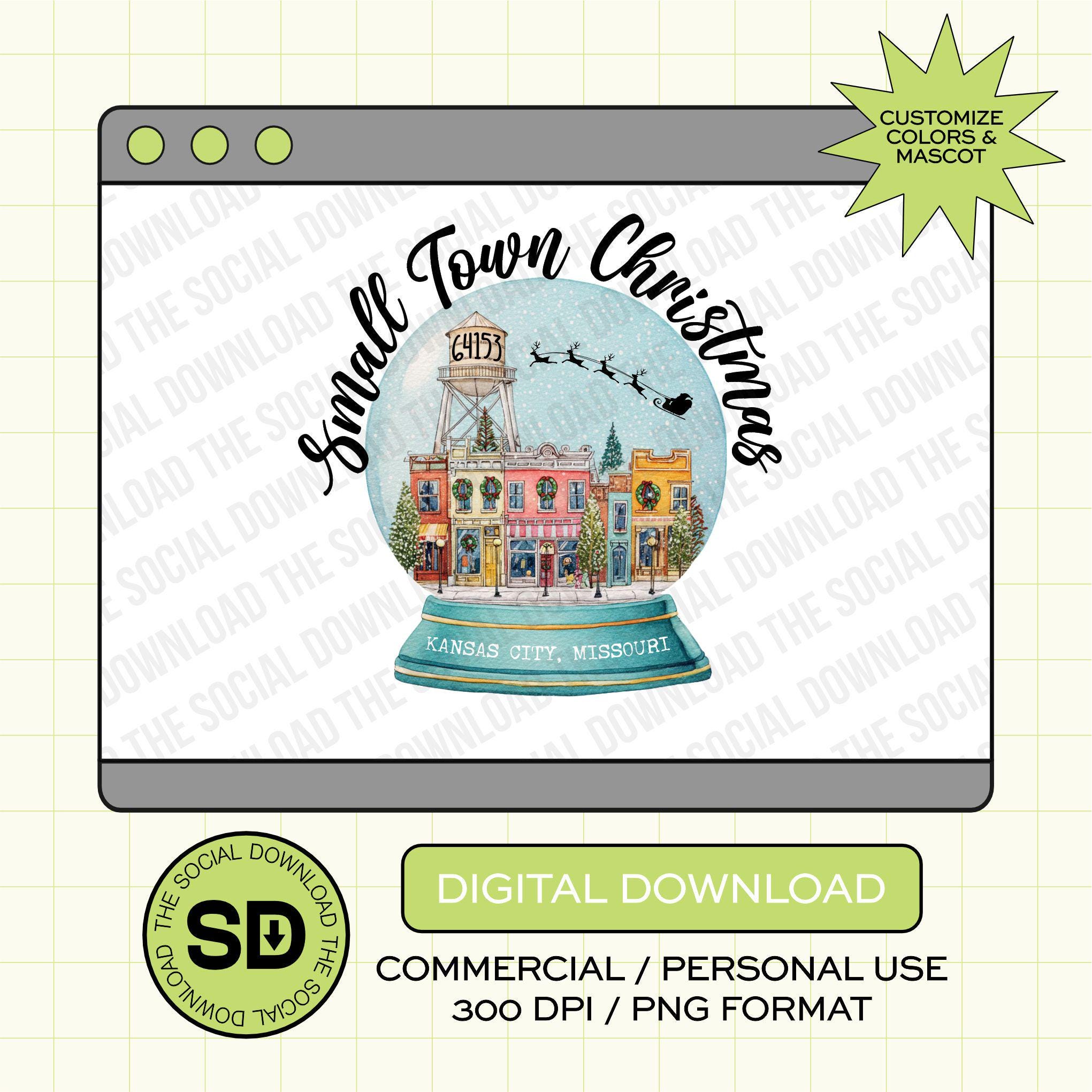 Small Town Christmas Globe Custom Shop Small PNG (XMAS1007)