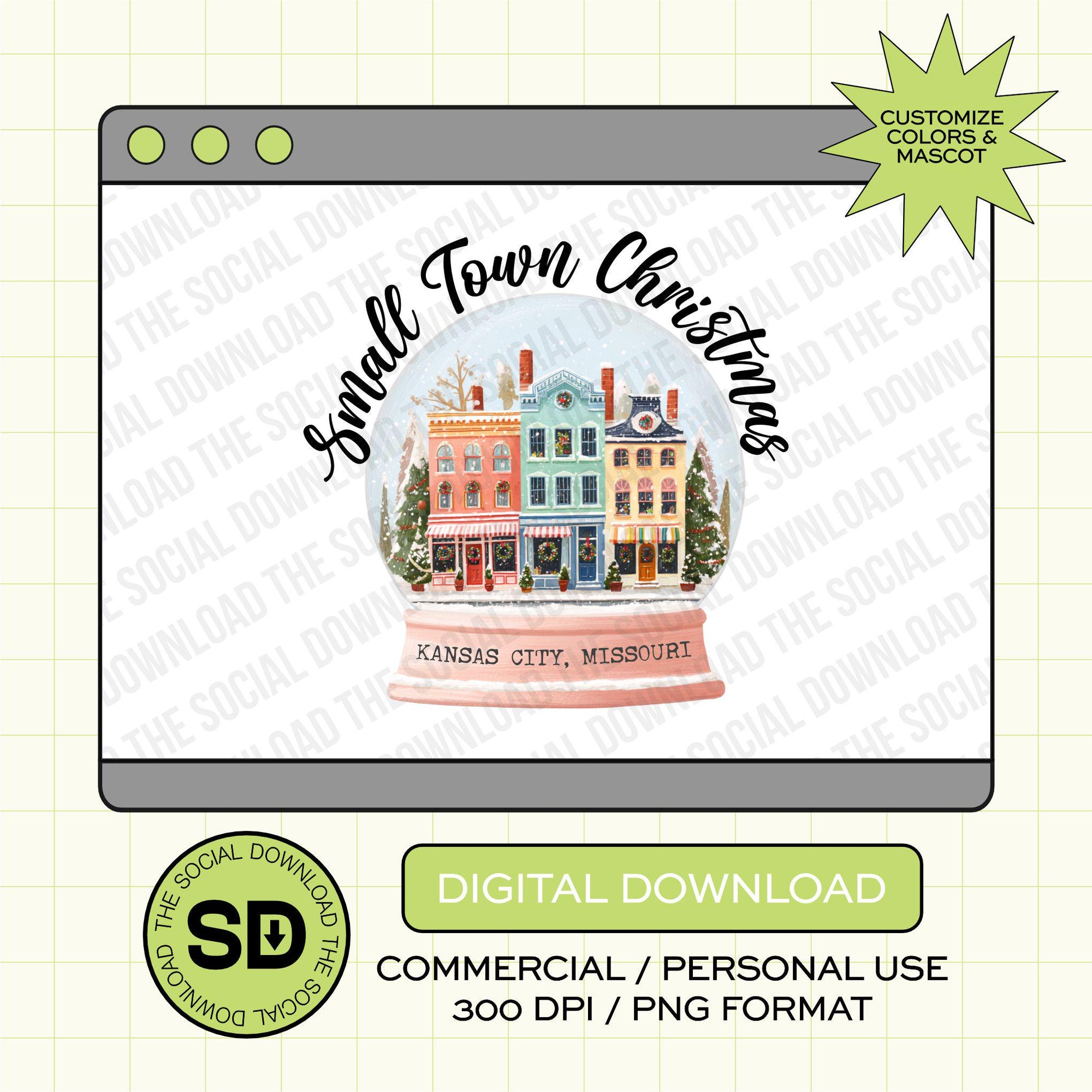 Small Town Christmas Globe Custom Shop Small PNG (XMAS1008)