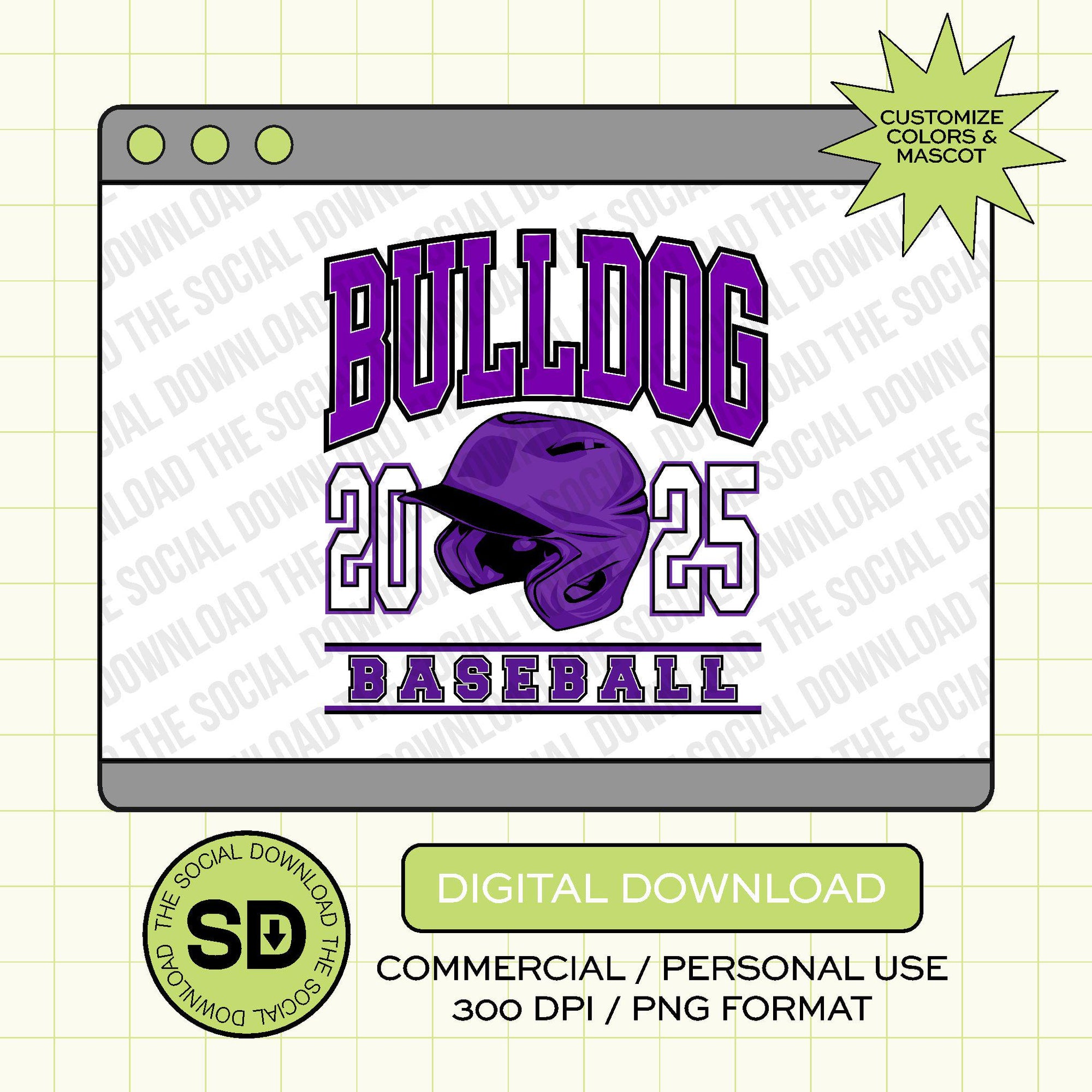 Vintage Baseball Team Custom PNG File (BB1023)