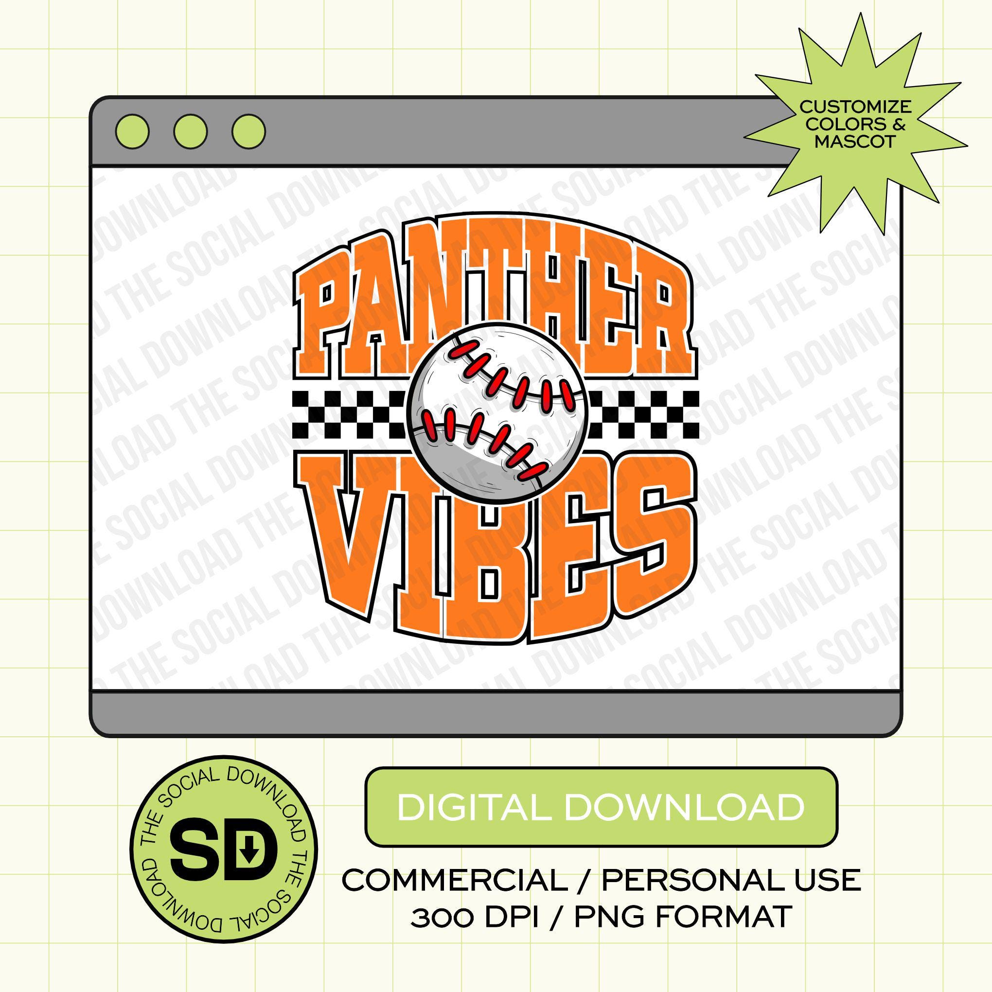 Baseball Team Vibes Custom PNG File (BB1035)