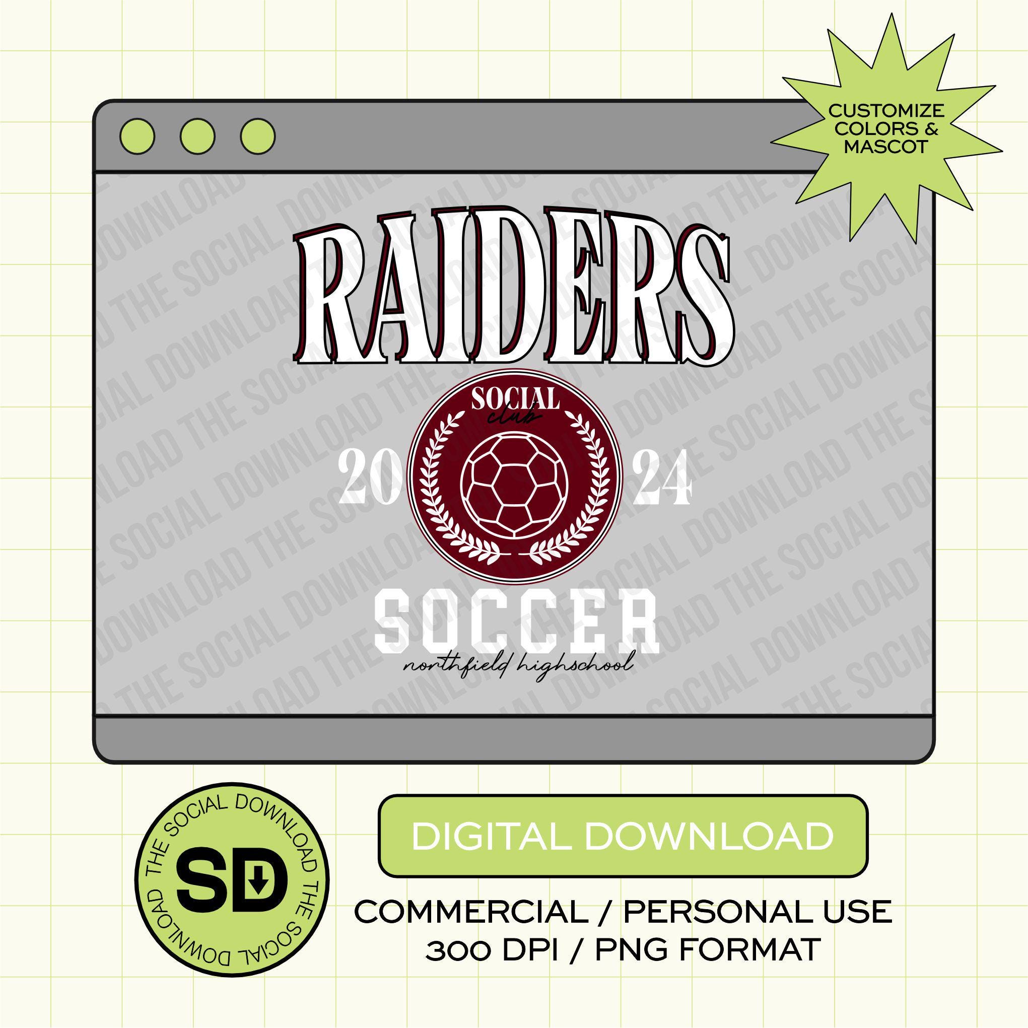 Soccer Social Club Custom School Spirit PNG File (SOCCER1009)