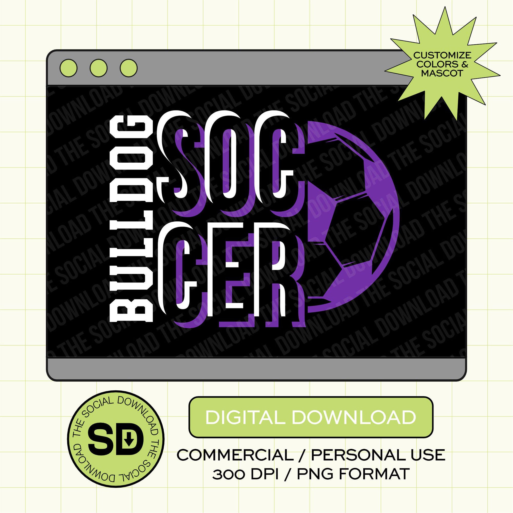 Triple Threat Soccer Custom School Spirit PNG File (SOCCER1010)