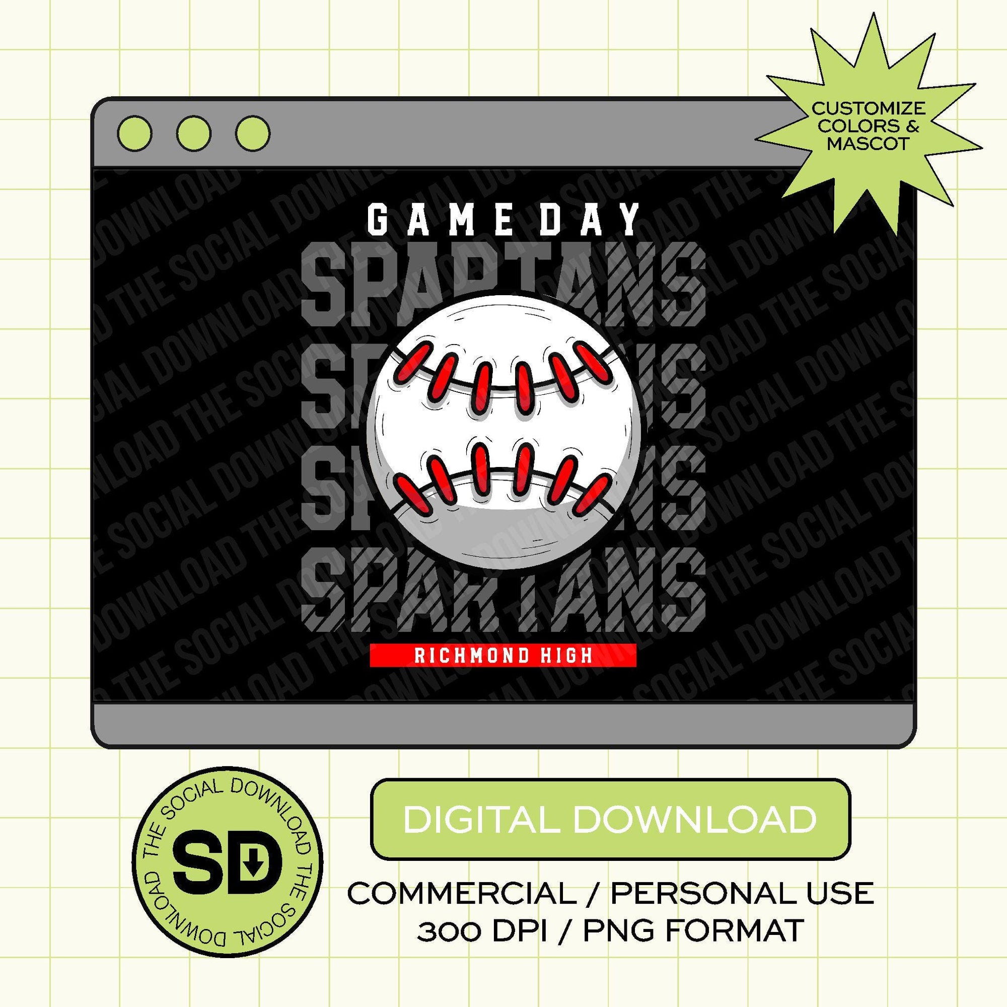 Game Day Cross Over Custom PNG File (BB1037)