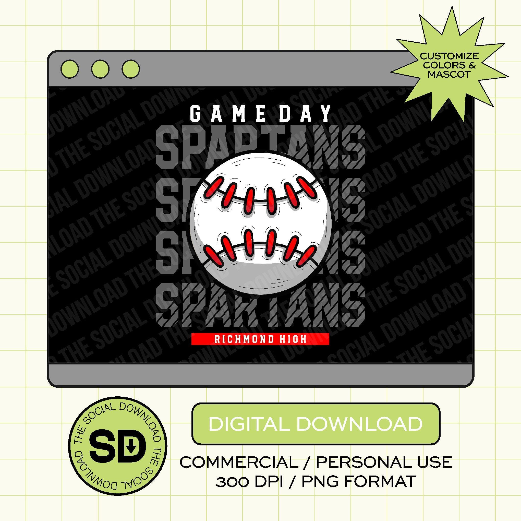 Game Day Cross Over Custom PNG File (BB1037)