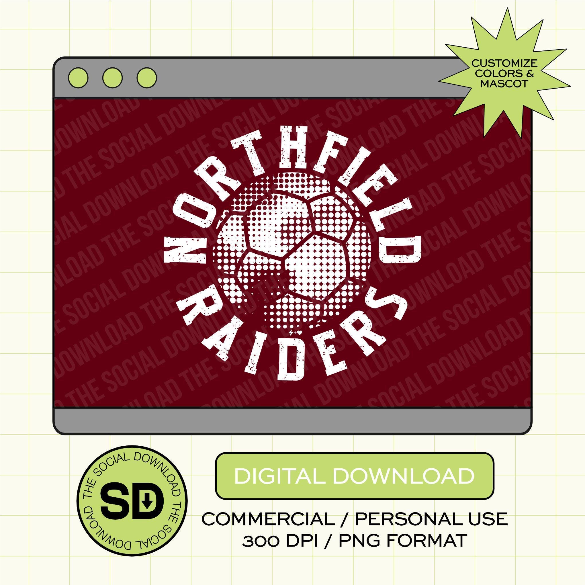 Halftone Soccer Custom School Spirit PNG File (SOCCER1008)