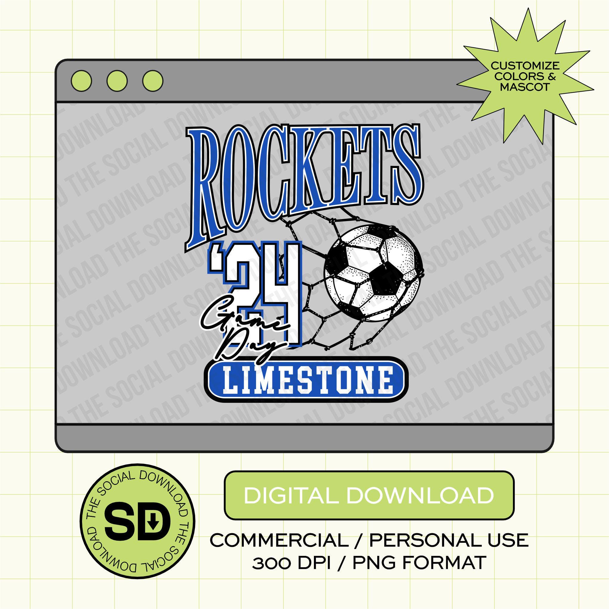 Vintage Game Day Soccer Custom School Spirit PNG File (SOCCER1012)