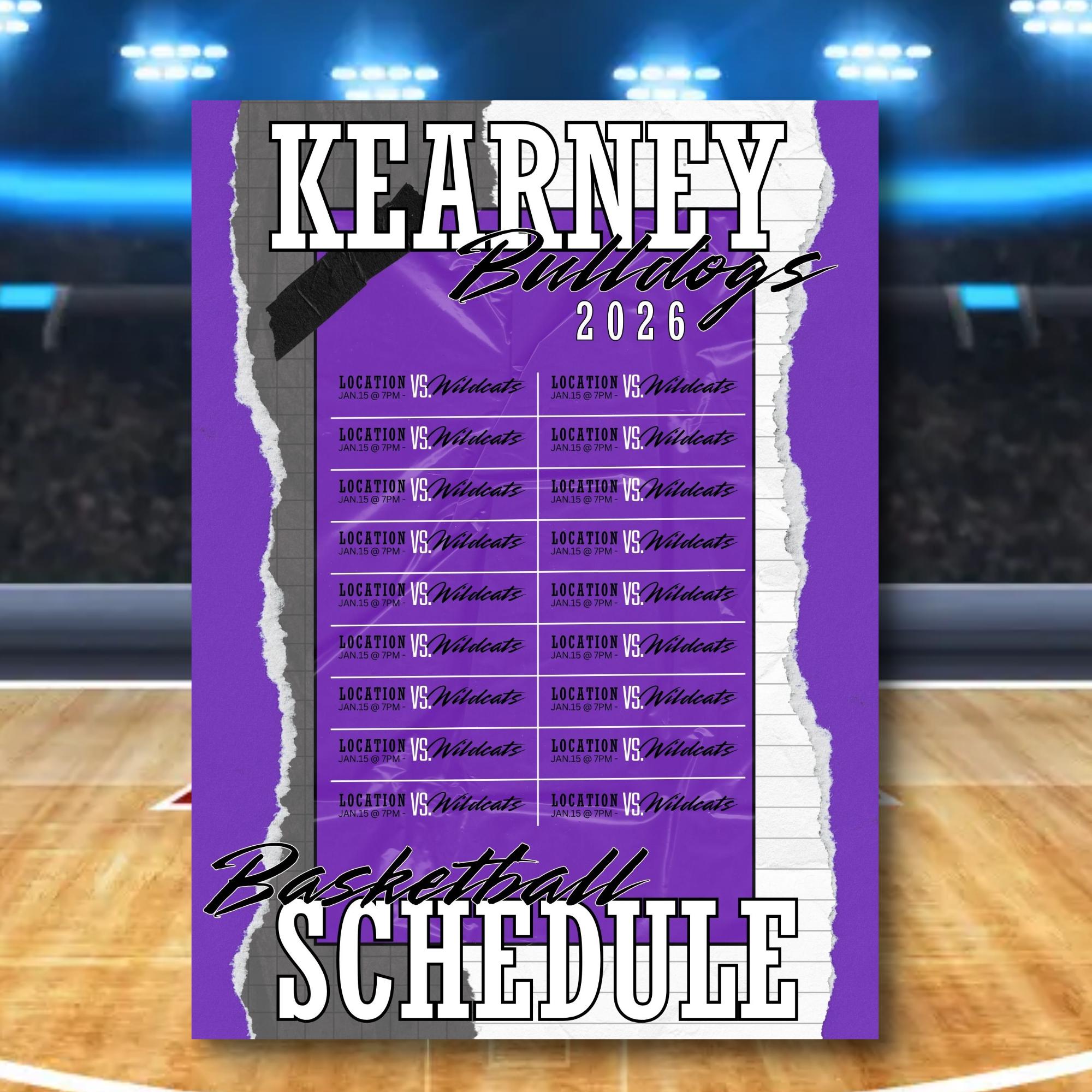 Torn Paper Basketball Team Schedule, Canva Template, Custom Sports Canva Template (BSKTCT1007)