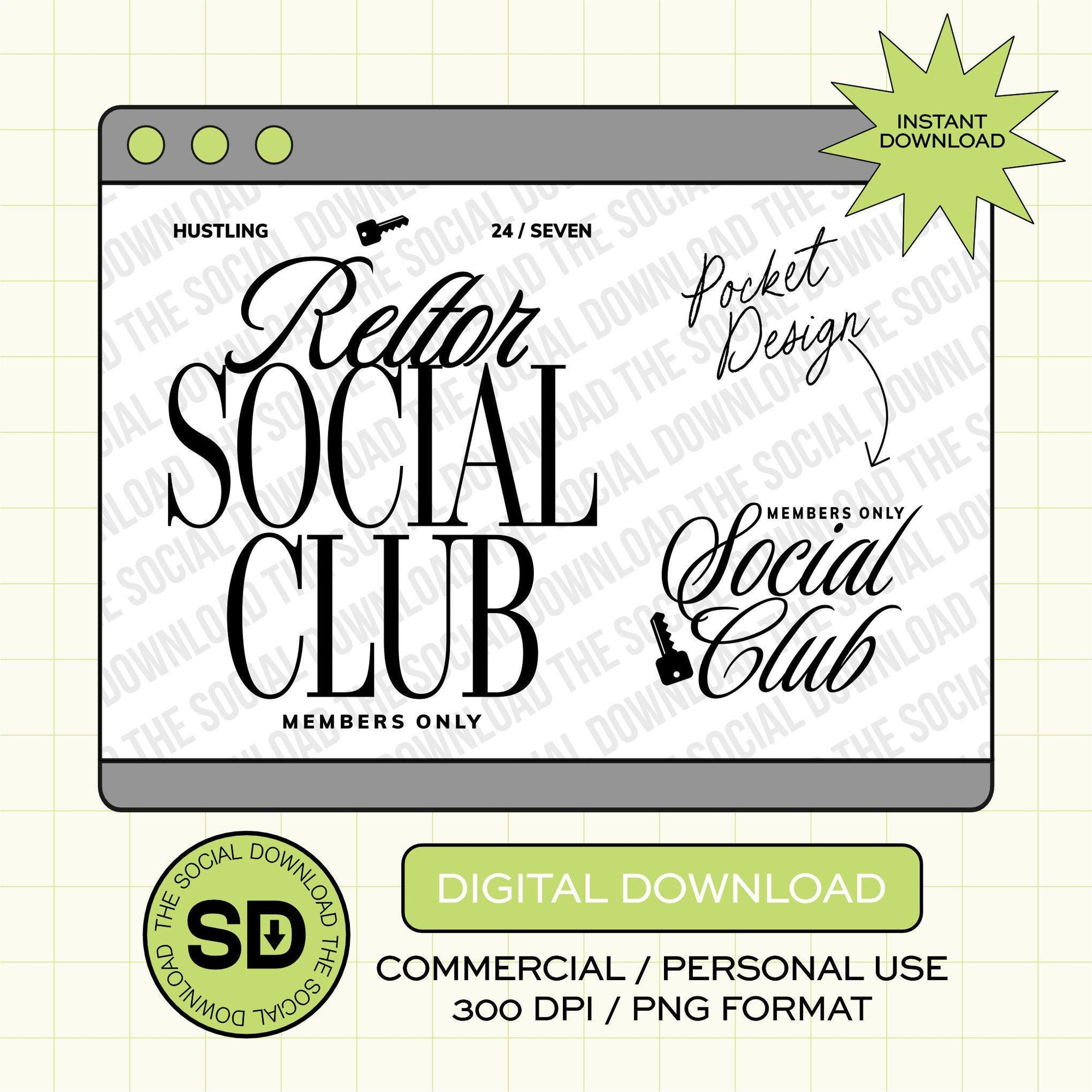 Realtor Social Club  Instant Download Png (OCPTN1001-REALTOR)