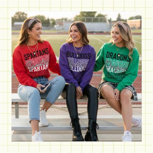 Inline Outline Custom School Spirit PNG Download File, custom school png, spirit png, DTF, Sublimation, DTG (SW1168)