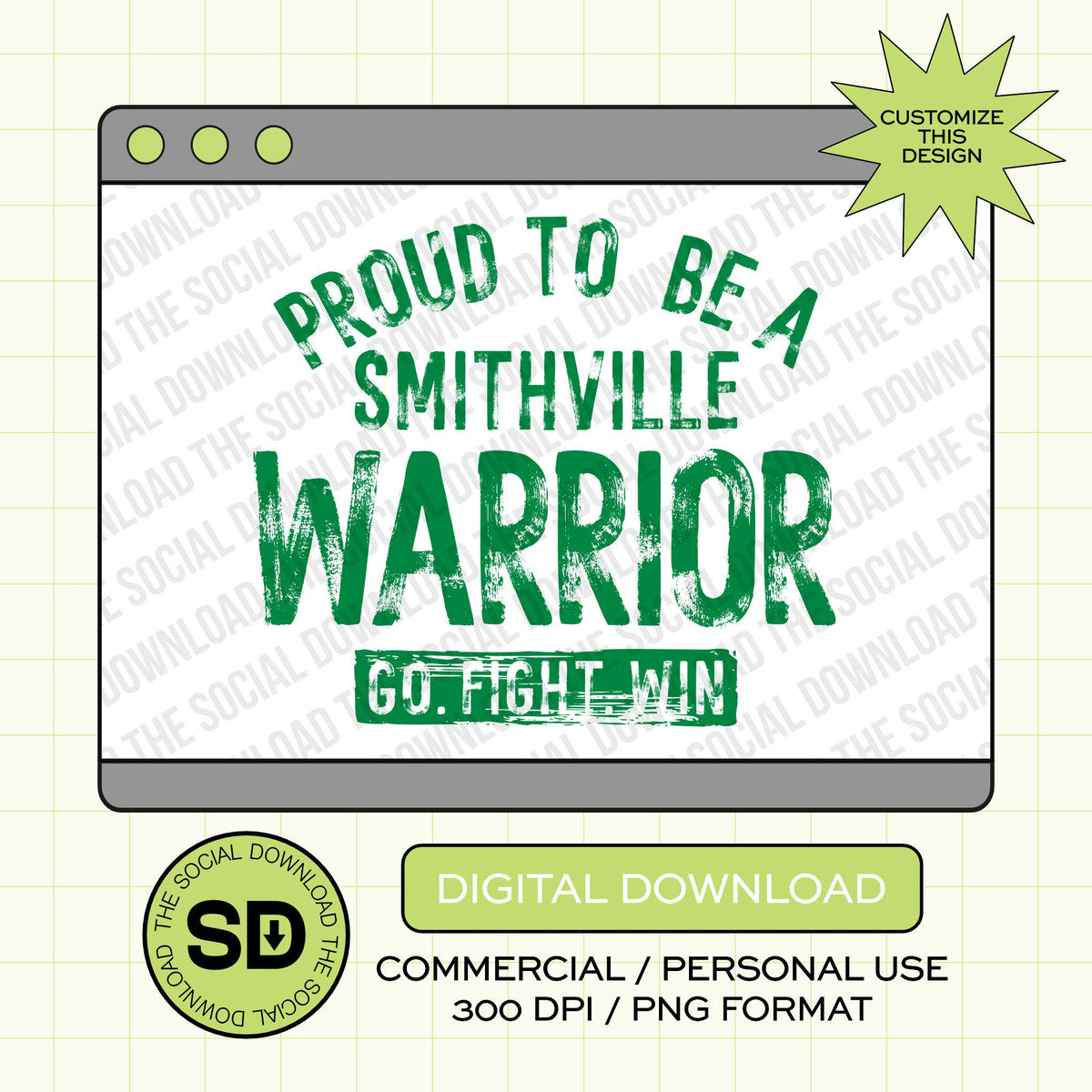 Proud Fan Custom School Spirit PNG File (SW1169)