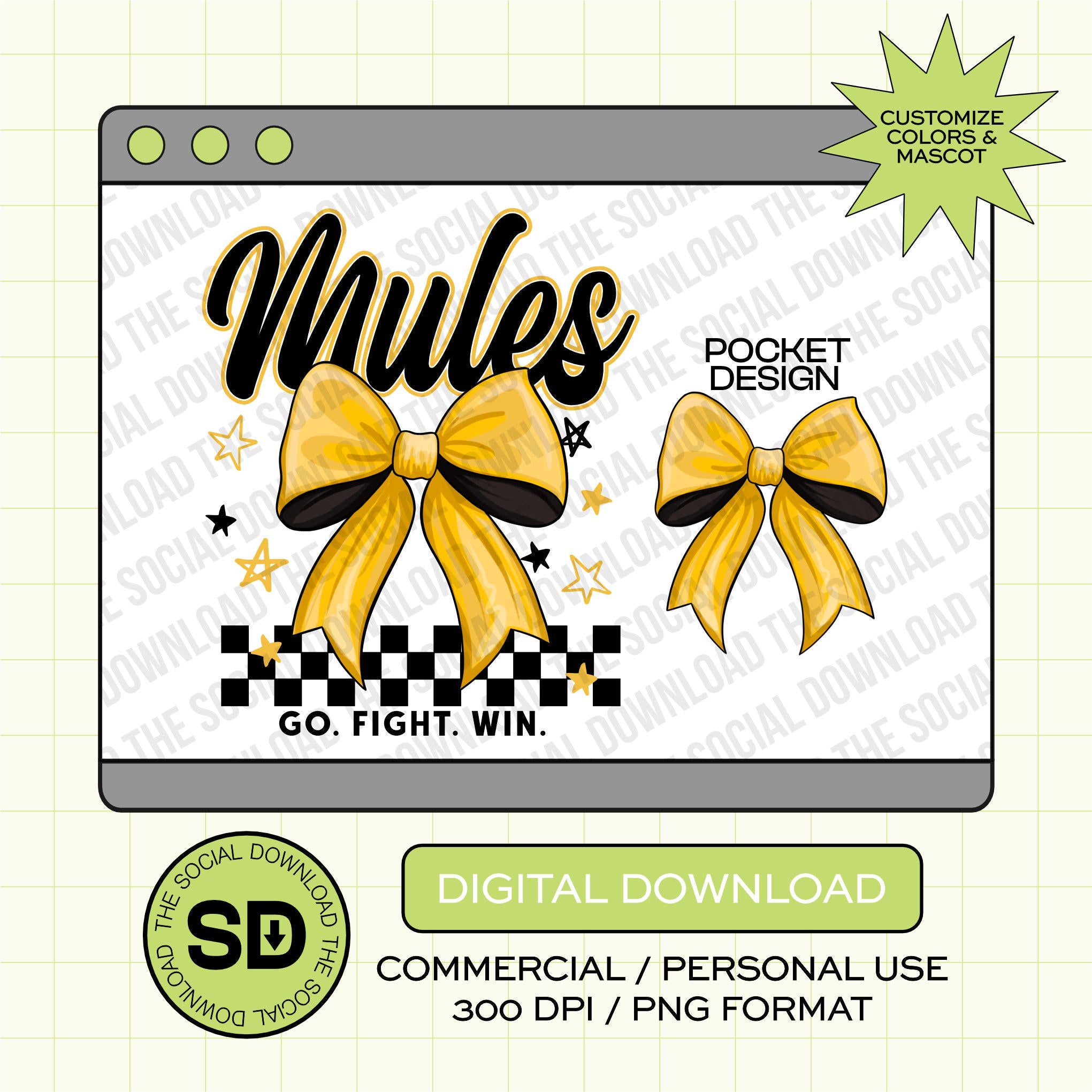 All Star Bow Mascot Custom School Spirit PNG Download File, Valentine custom school png, Valentines game day, DTG (SW1160)