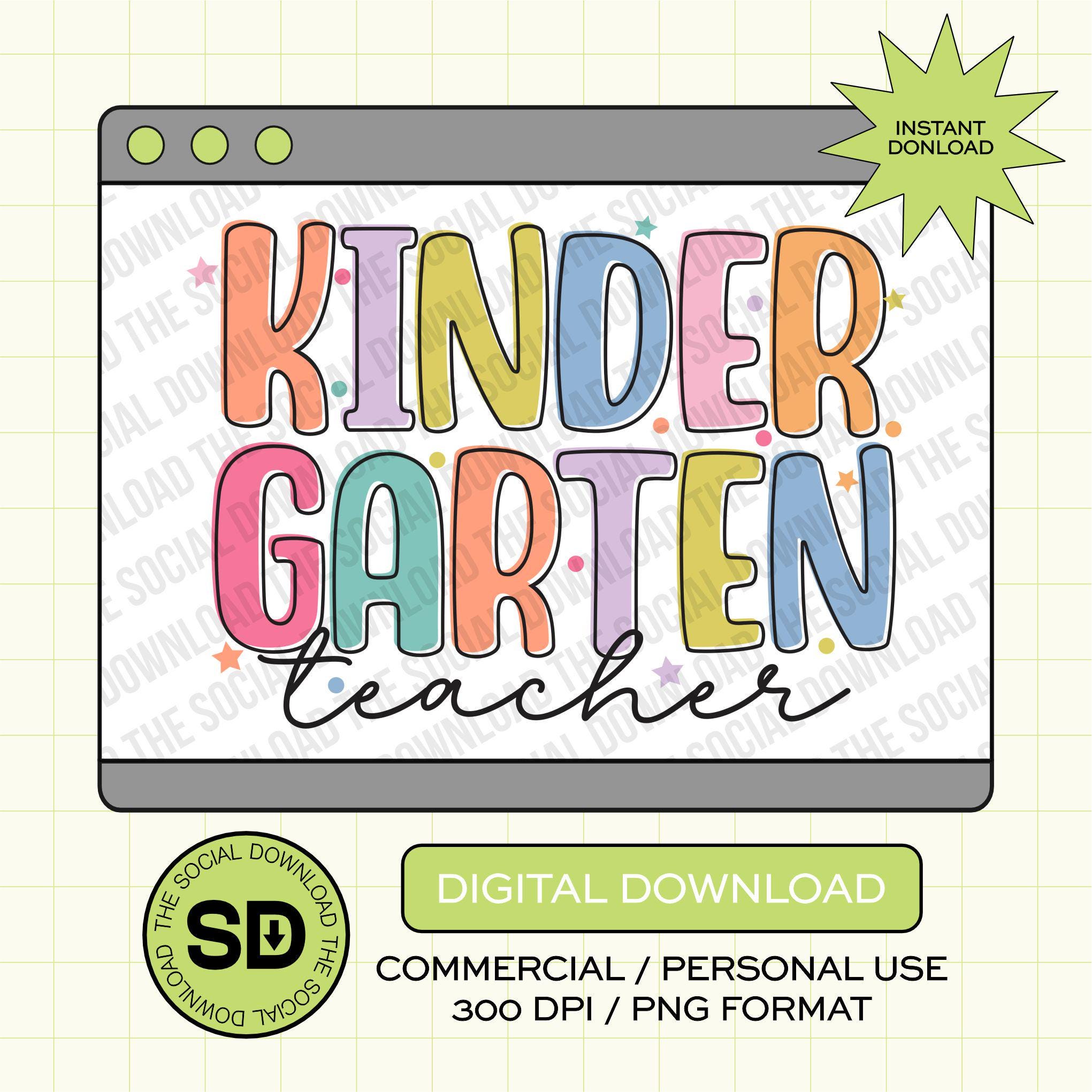 Confetti Pop Kindergarten School Teacher- PNG Download (TEACH-CPOP1003)