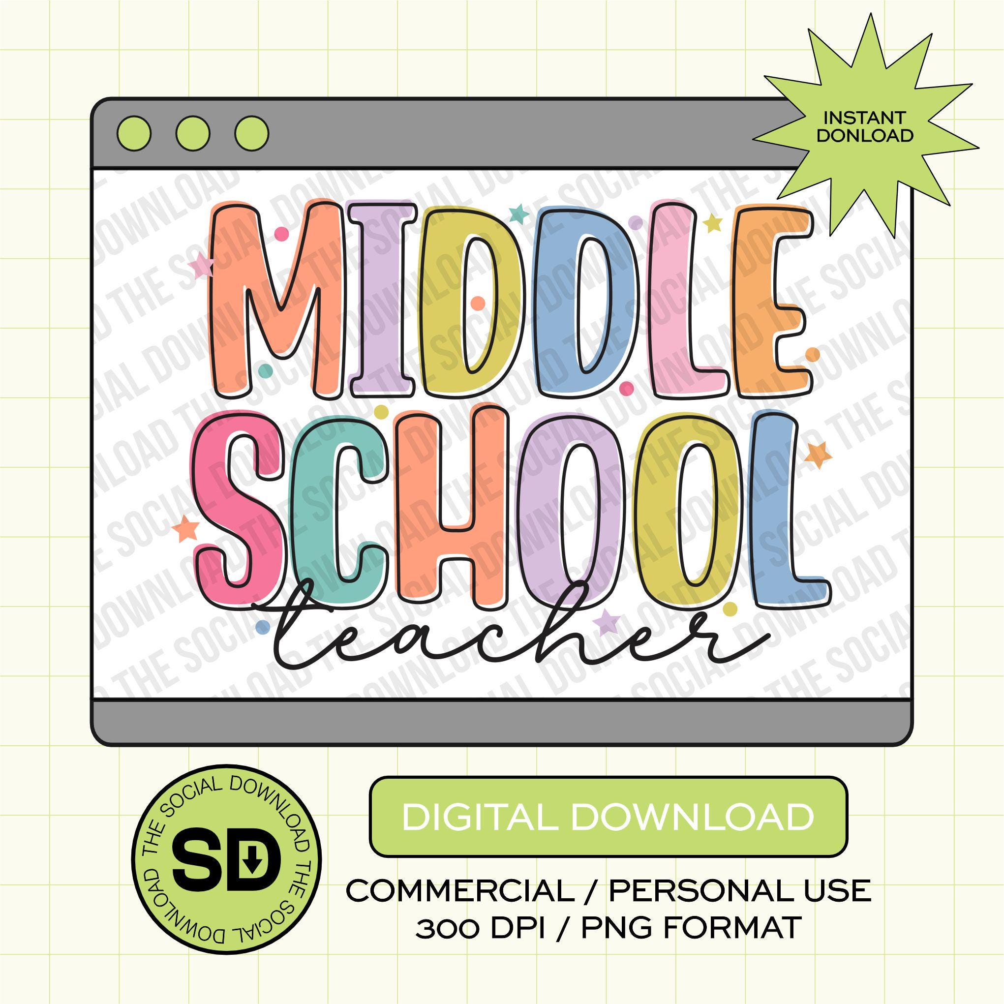 Confetti Pop Middle School Teacher- PNG Download (TEACH-CPOP1010)