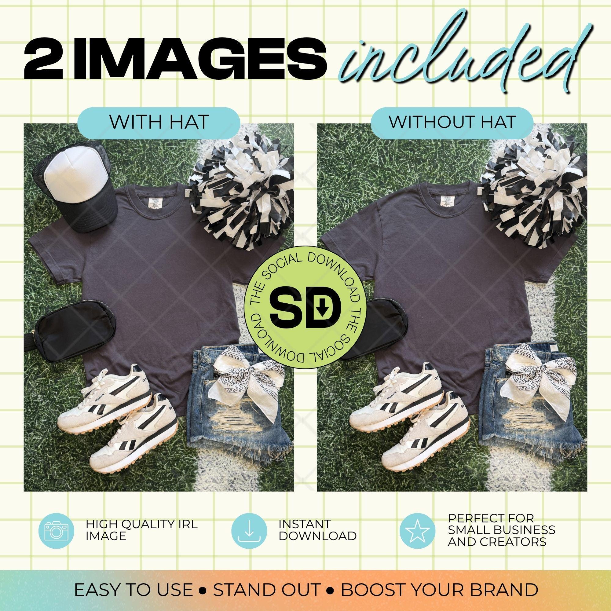 1717 Comfort Colors Graphite Mock Up- Black School Spirit Accessories (1717-CC-Graphite-GSW-Black)