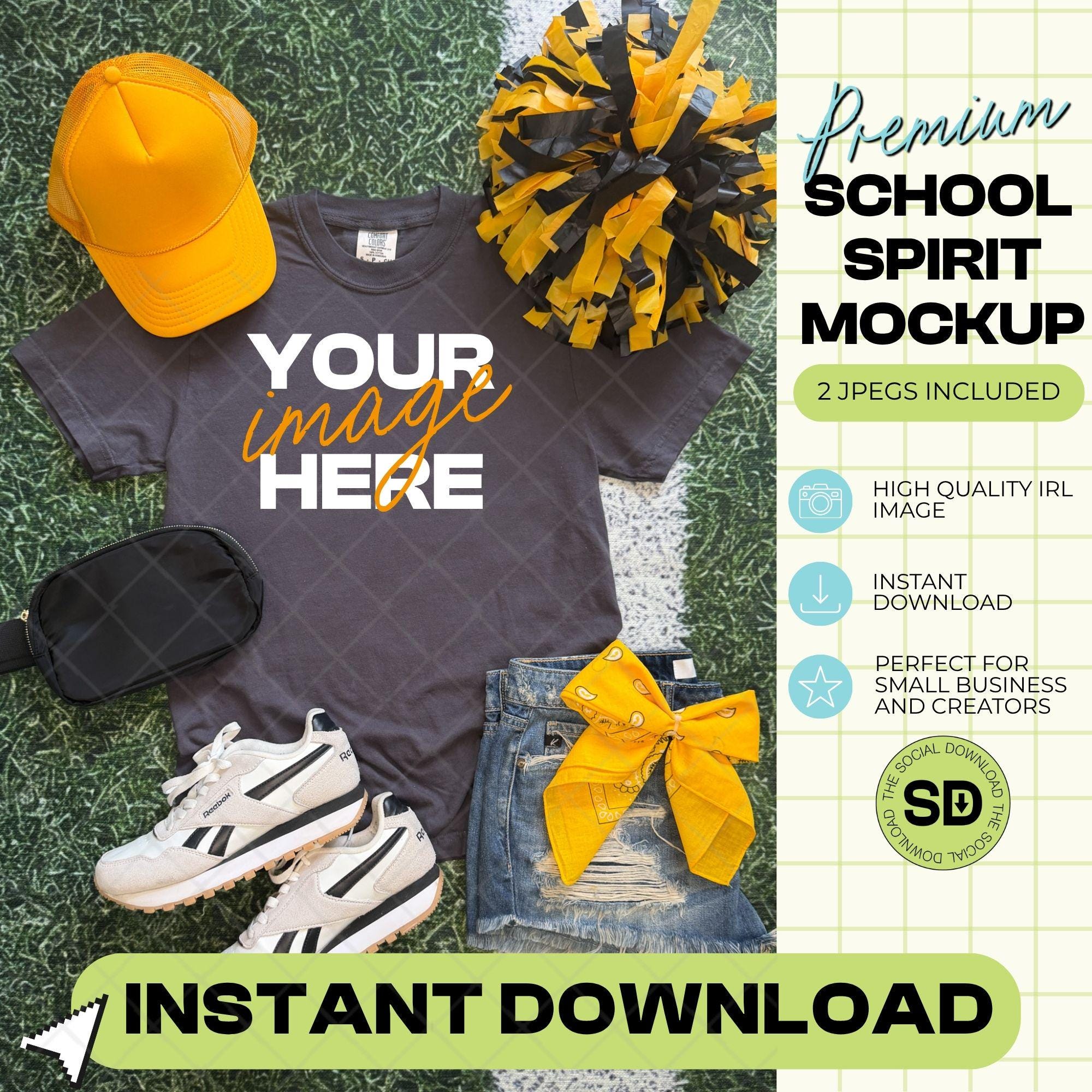 1717 Comfort Colors Graphite Mock Up- Gold School Spirit Accessories (1717-CC-Graphite-GSW-Gold)