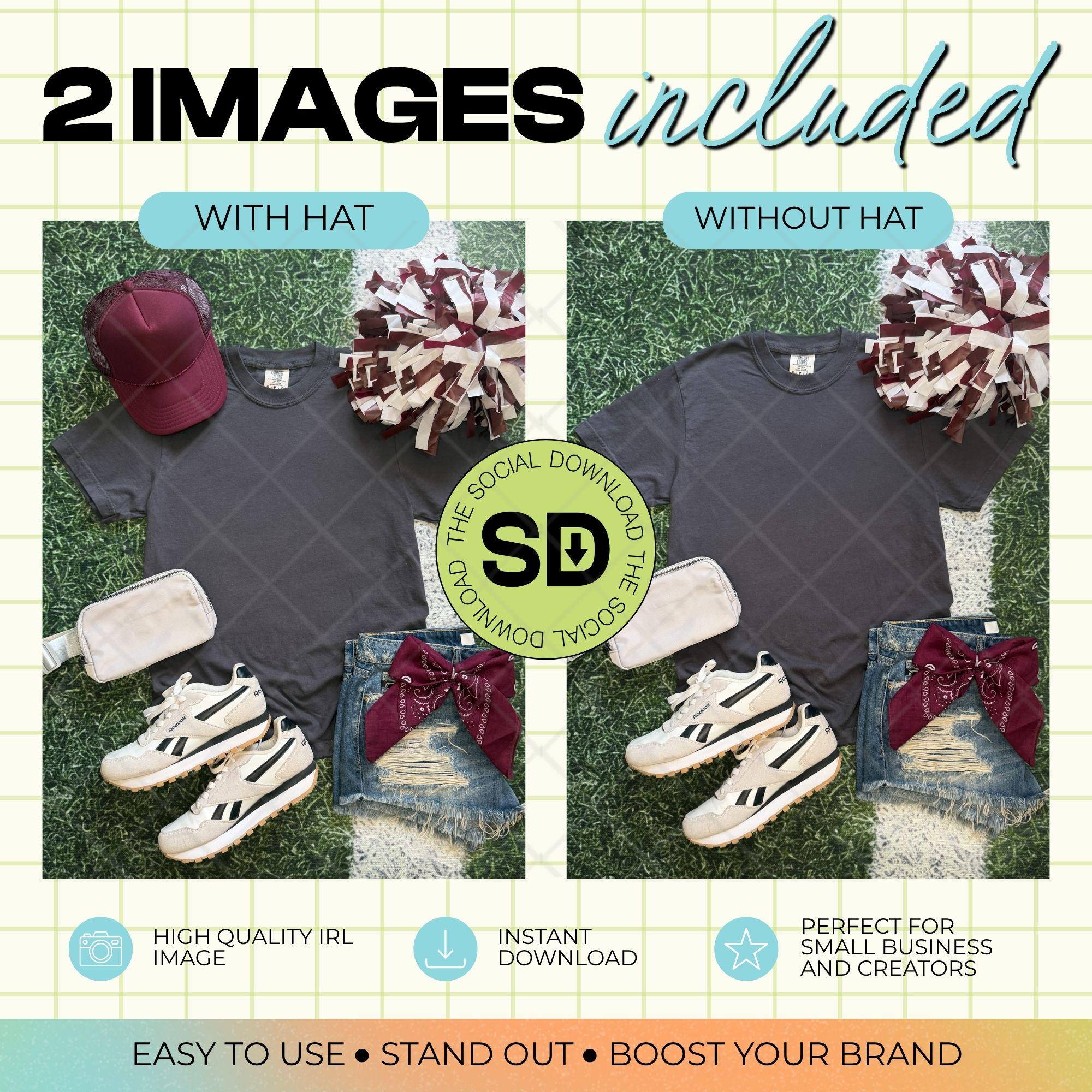 1717 Comfort Colors Graphite Mock Up- Maroon School Spirit Accessories (1717-CC-Graphite-GSW-Maroon)