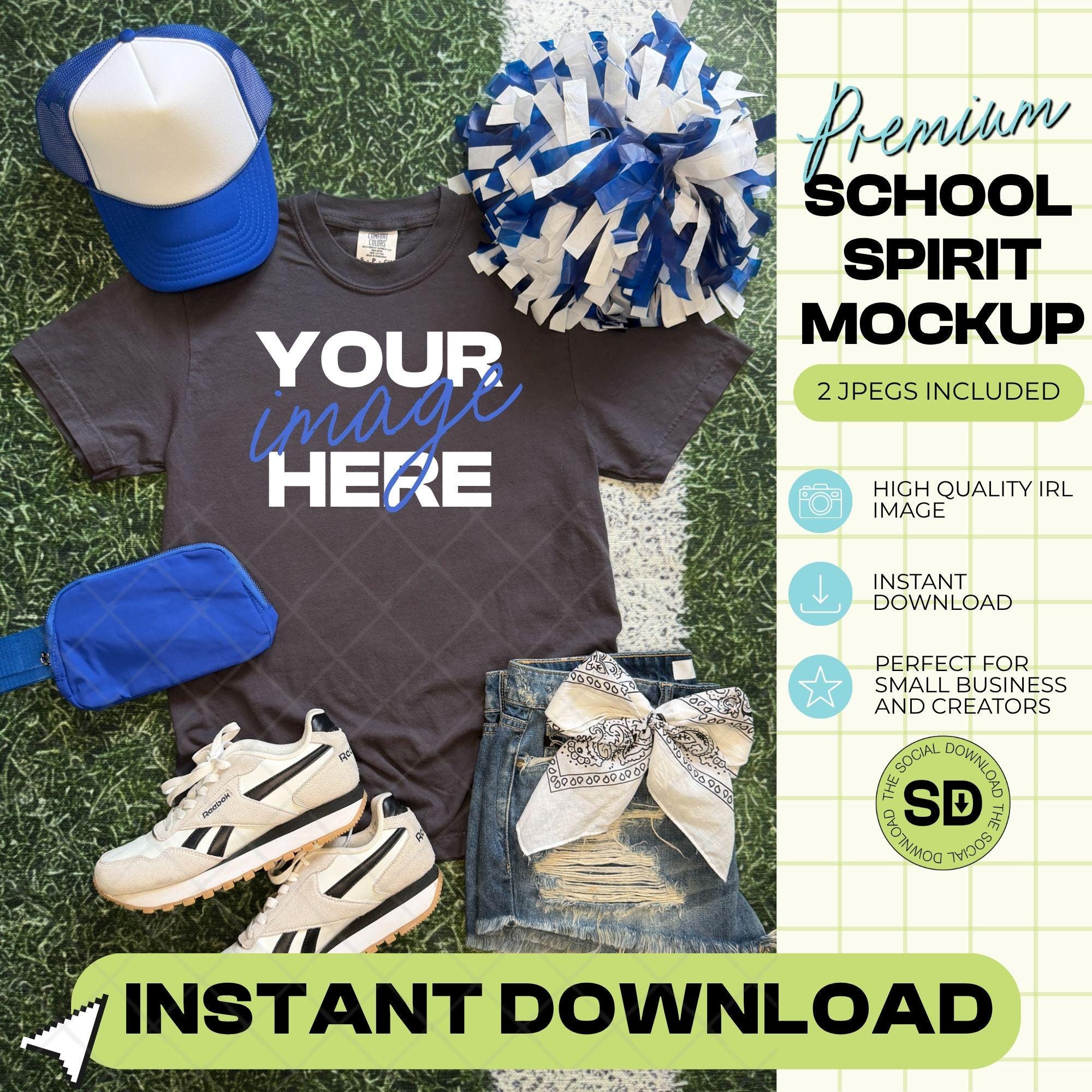 1717 Comfort Colors Graphite Mock Up- Royal School Spirit Accessories (1717-CC-Graphite-GSW-Royal)