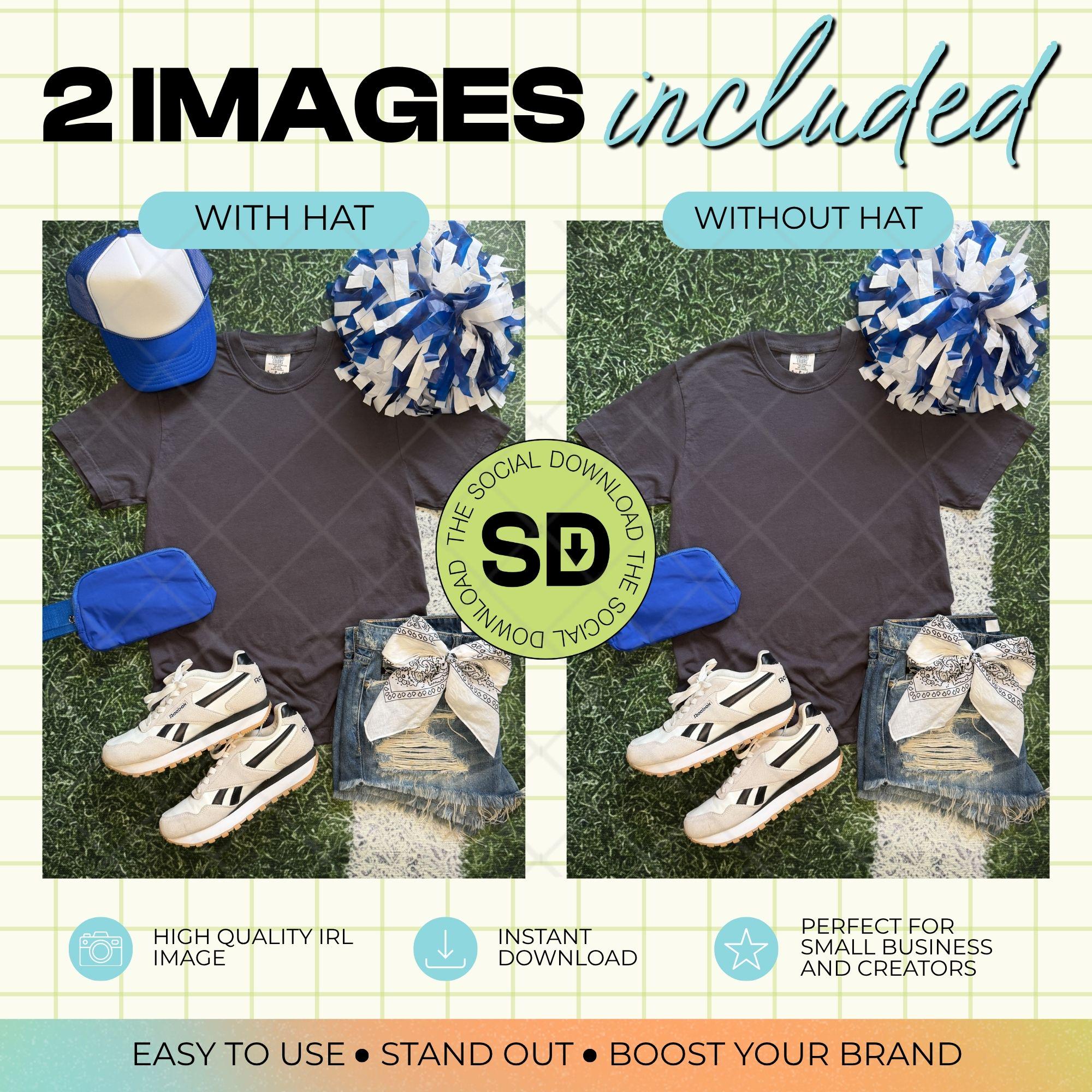 1717 Comfort Colors Graphite Mock Up- Royal School Spirit Accessories (1717-CC-Graphite-GSW-Royal)