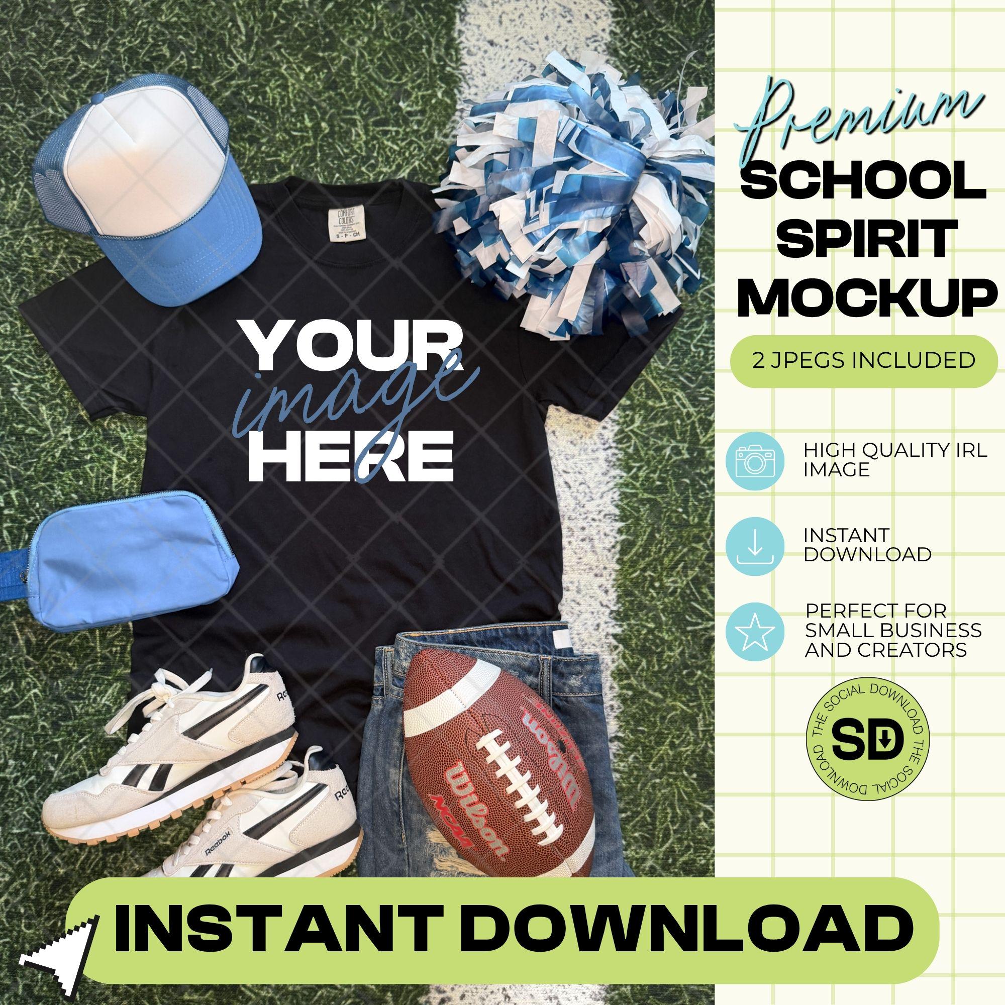 1717 Comfort Colors Black Football Mock Up- Columbia School Spirit Accessories (1717-CC-Black-FB-Columbia)