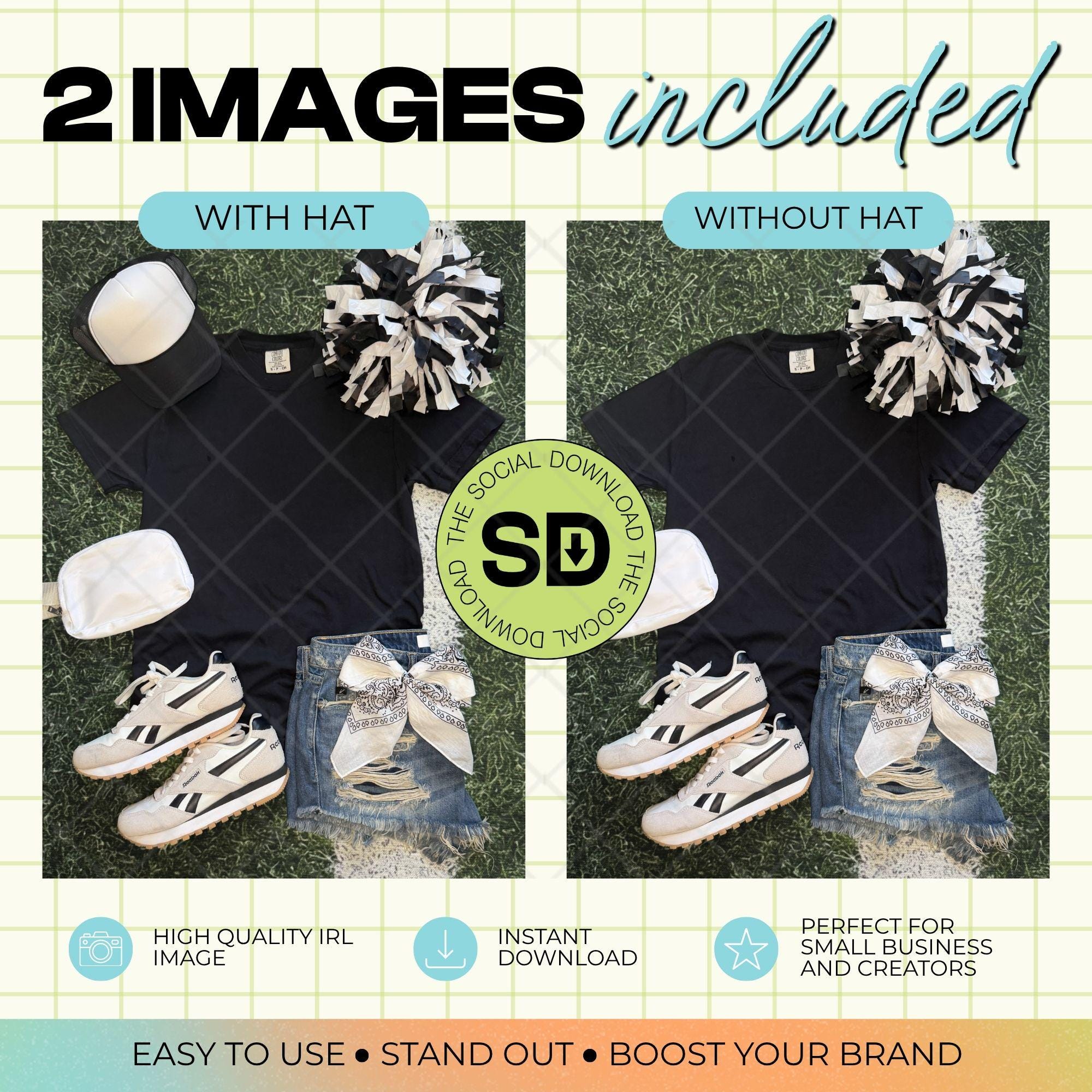 1717 Comfort Colors Black Mock Up- Black School Spirit Accessories- (1717-CC-Black-GSW-Black)