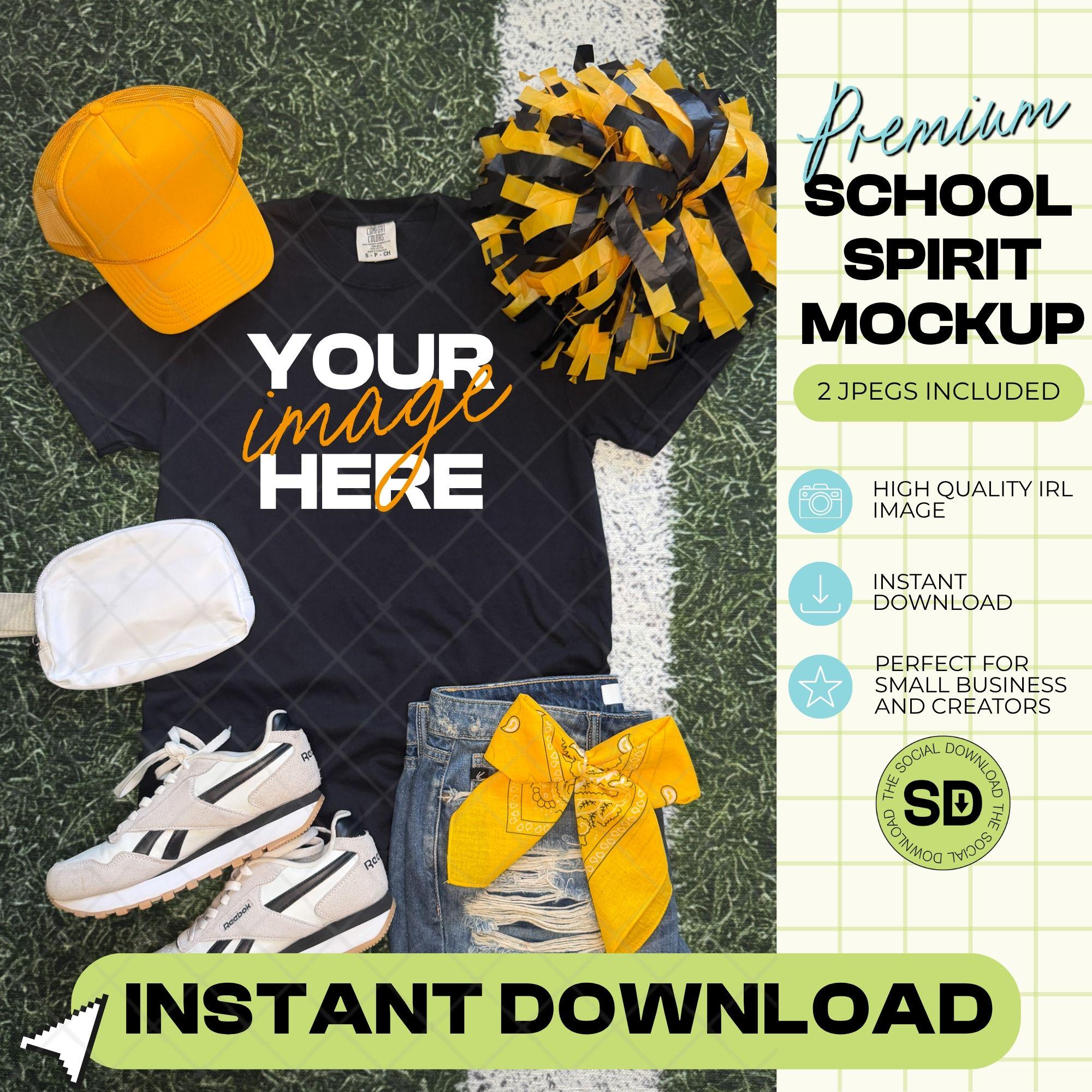1717 Comfort Colors Graphite Mock Up- Gold School Spirit Accessories (1717-CC-Black-GSW-Gold)