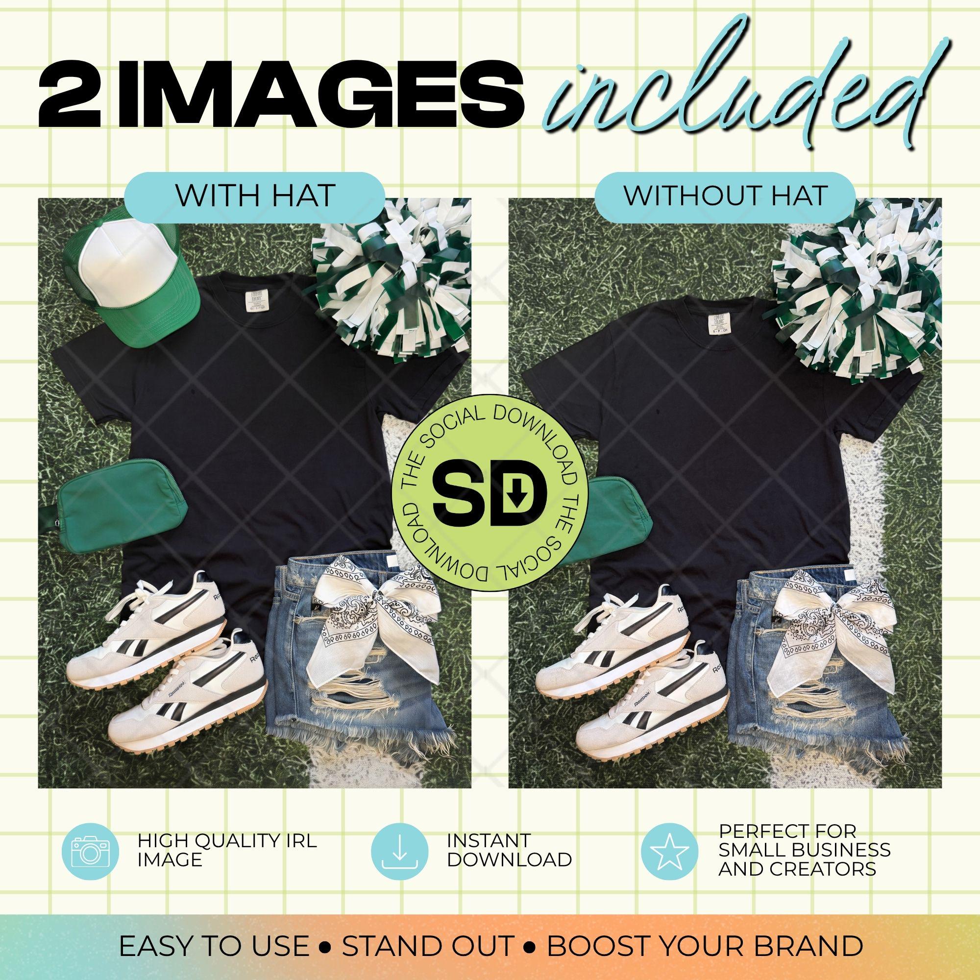 1717 Comfort Colors Black Mock Up- Kelly School Spirit Accessories (1717-CC-Black-GSW-Kelly)