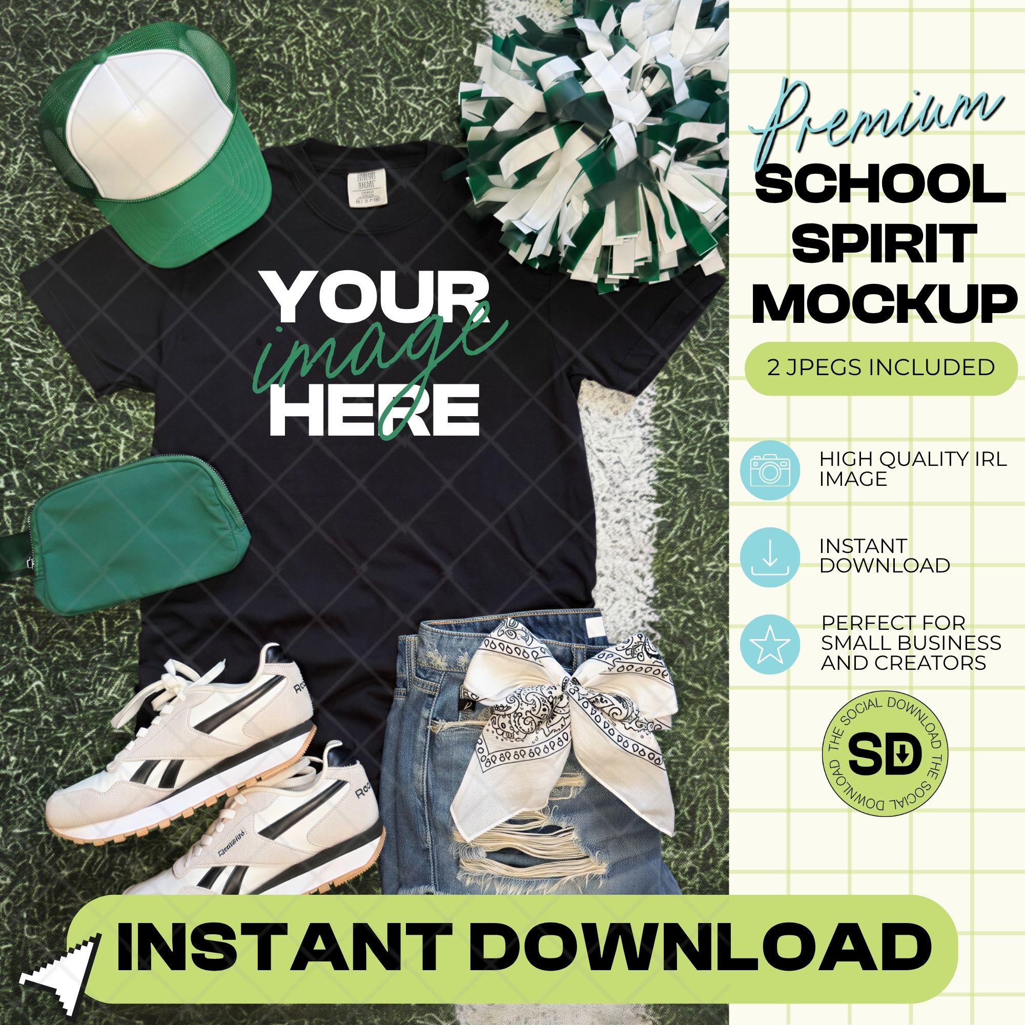1717 Comfort Colors Black Mock Up- Kelly School Spirit Accessories (1717-CC-Black-GSW-Kelly)