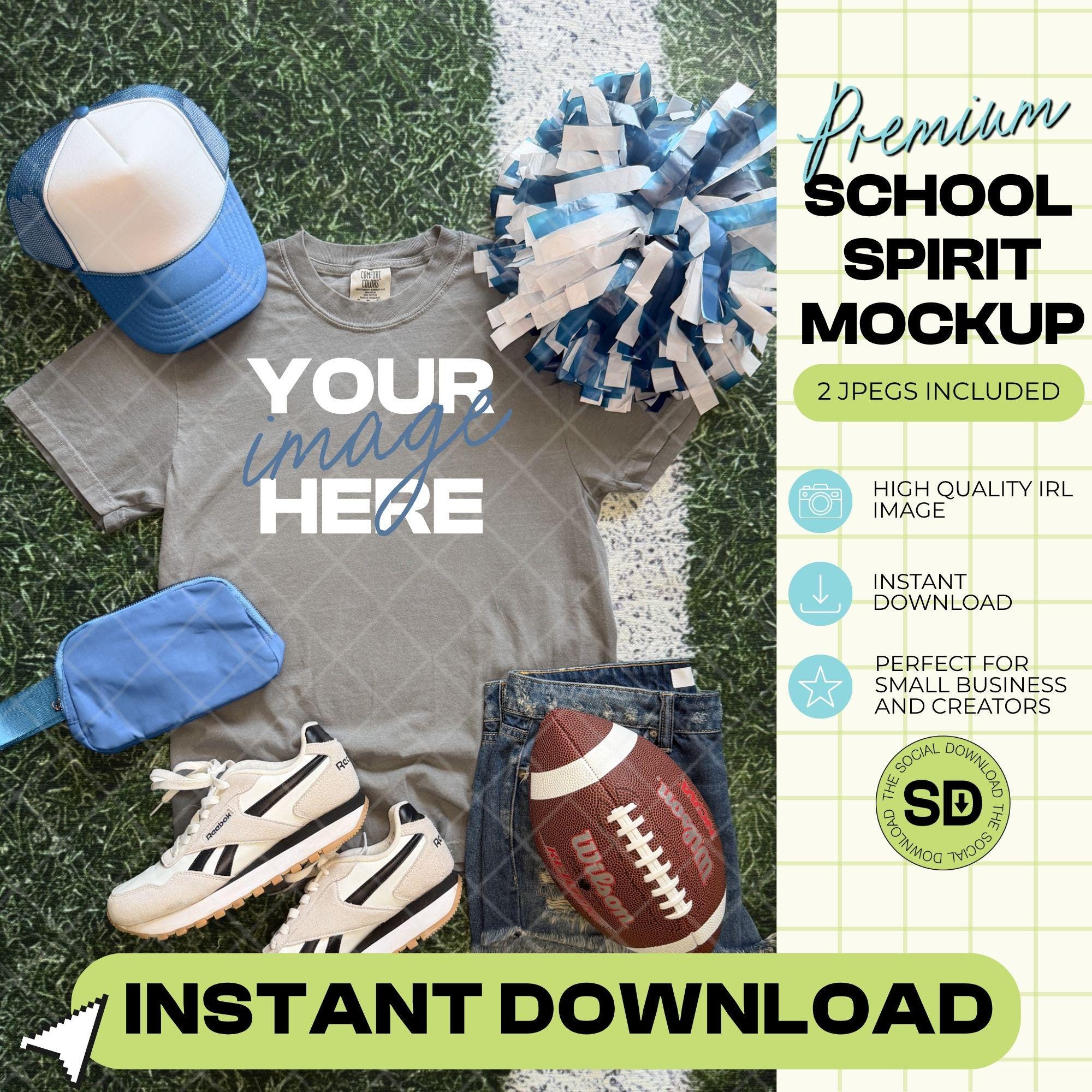 1717 Comfort Colors Grey Football Mock Up- Columbia School Spirit Accessories (1717-CC-Grey-FB-Columbia)