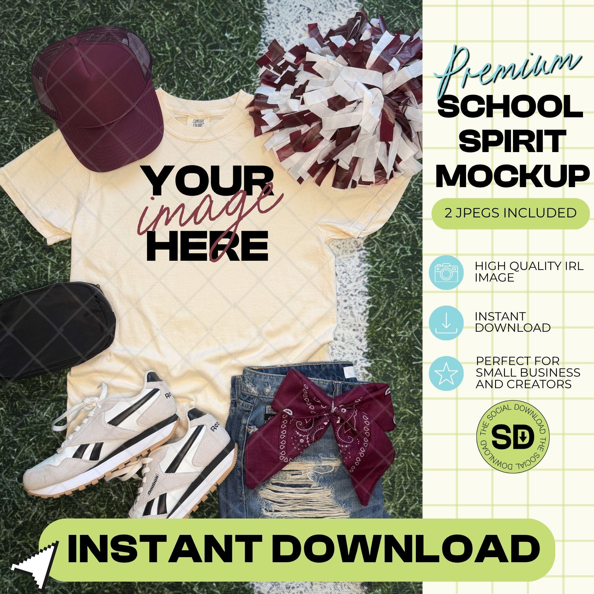 1717 Comfort Colors Ivory Mock Up- Maroon School Spirit Accessories (1717-CC-Ivory-GSW-Maroon)