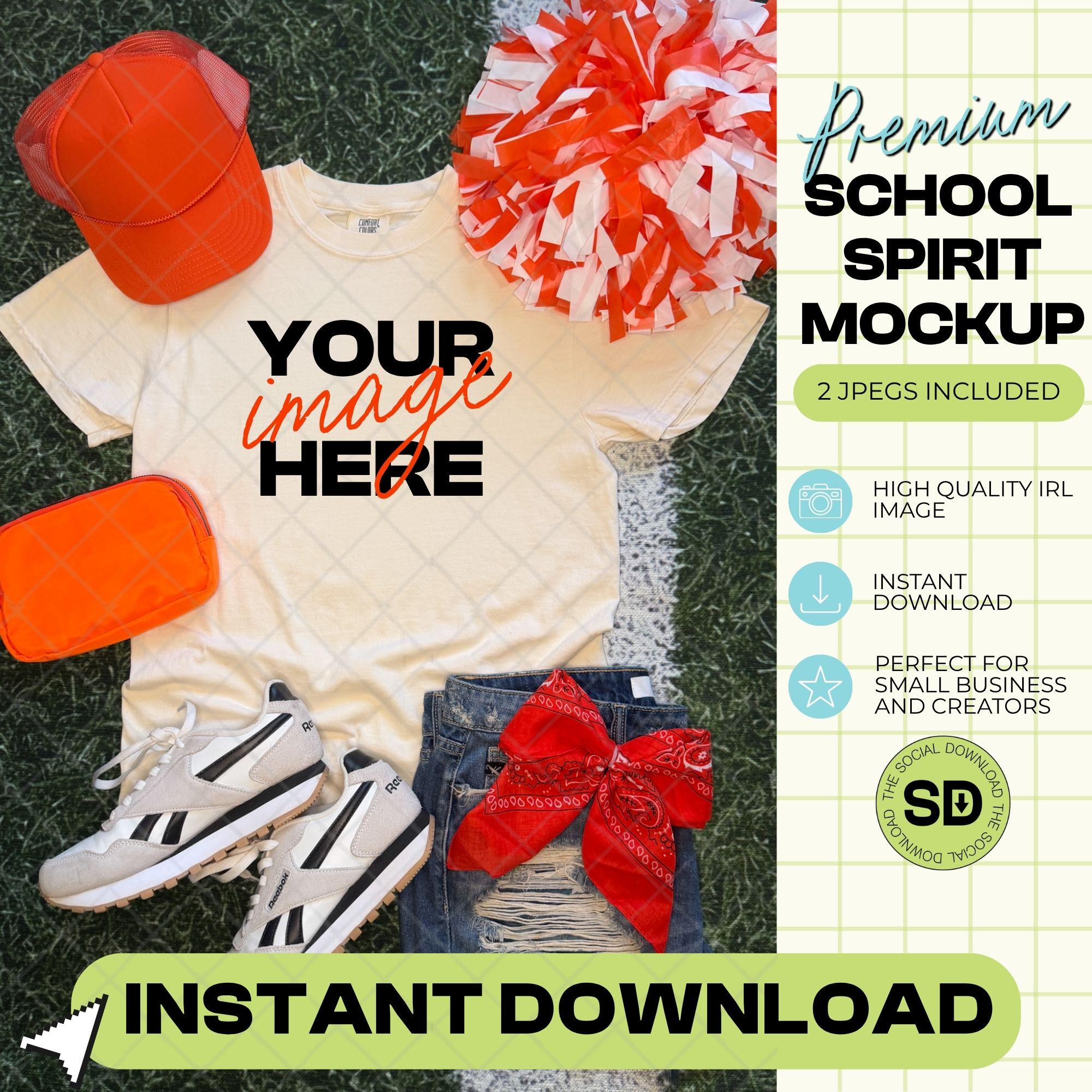 1717 Comfort Colors Ivory Mock Up- Orange School Spirit Accessories  (1717-CC-Ivory-GSW-Orange)