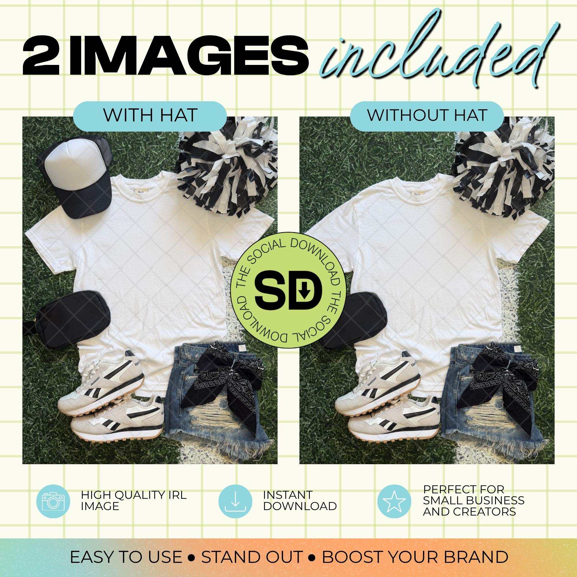 1717 Comfort Colors White Mock Up- Black School Spirit Accessories (1717-CC-White-GSW-Black)
