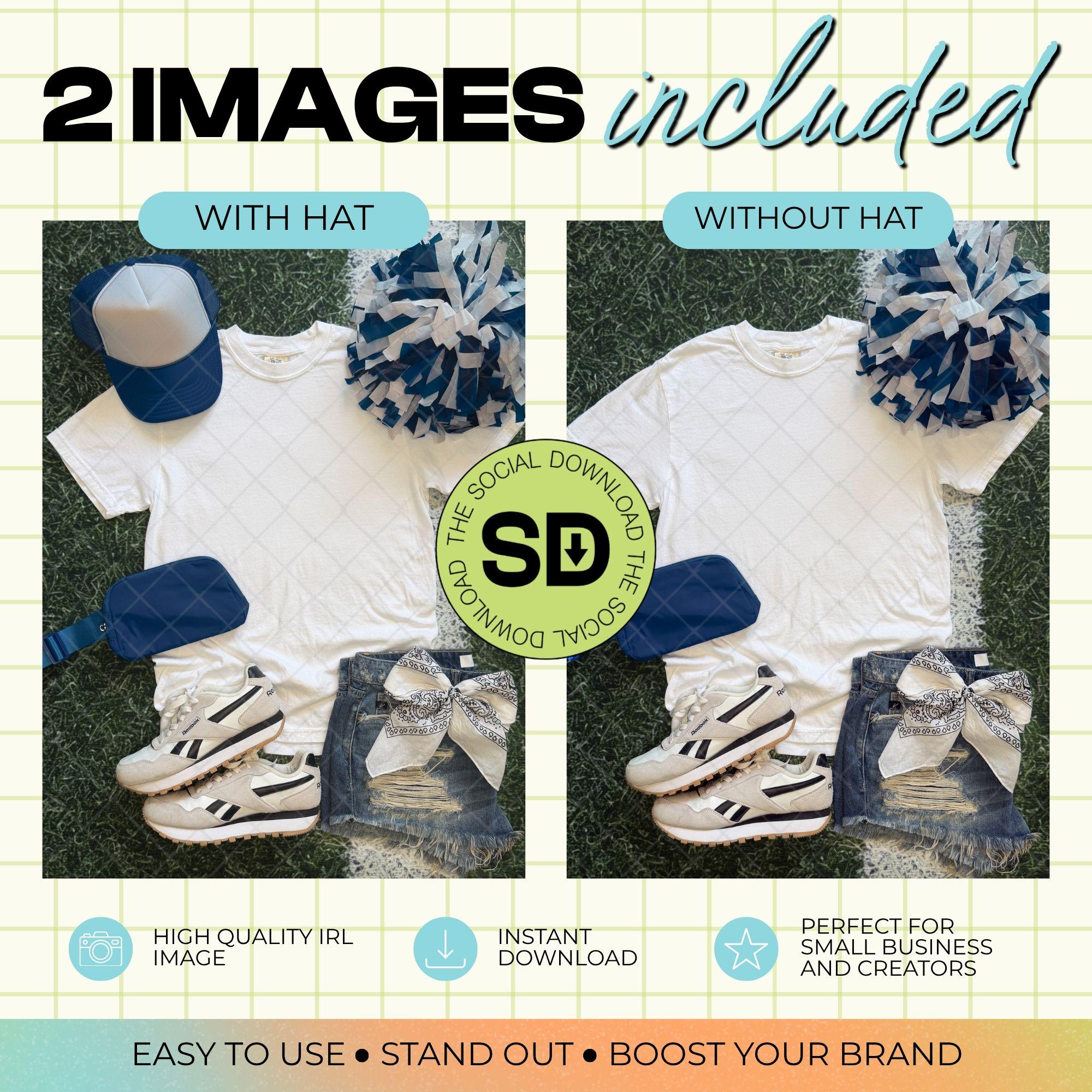 1717 Comfort Colors White Mock Up- Navy School Spirit Accessories (1717-CC-White-GSW-Navy)