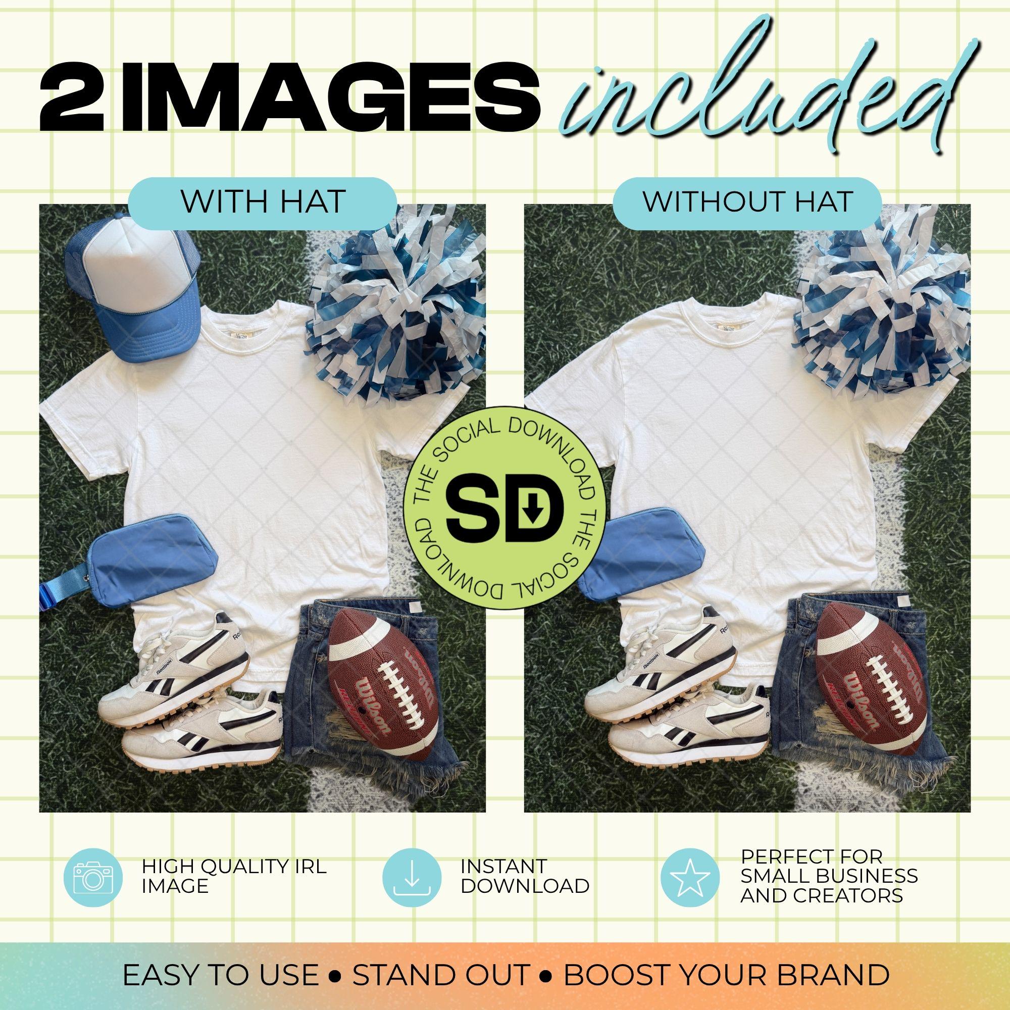 1717 Comfort Colors White Football Mock Up- Columbia School Spirit Accessories (1717-CC-White-FB-Columbia)