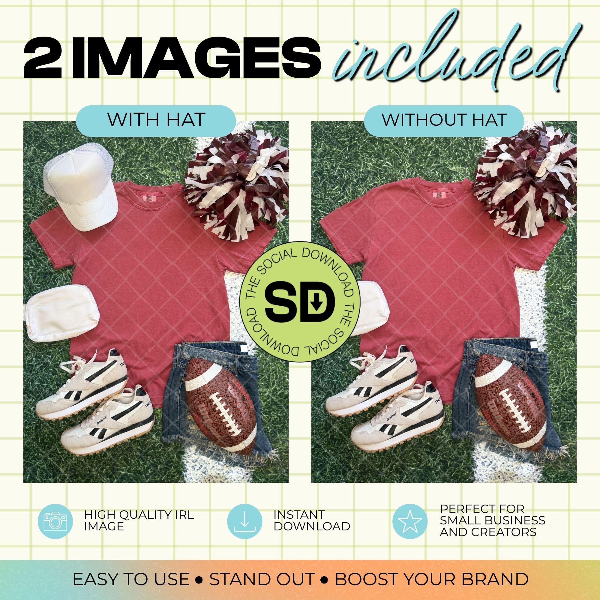 1717 Comfort Colors Crimson Football Mock Up (1717-CC-Crimson-FB)