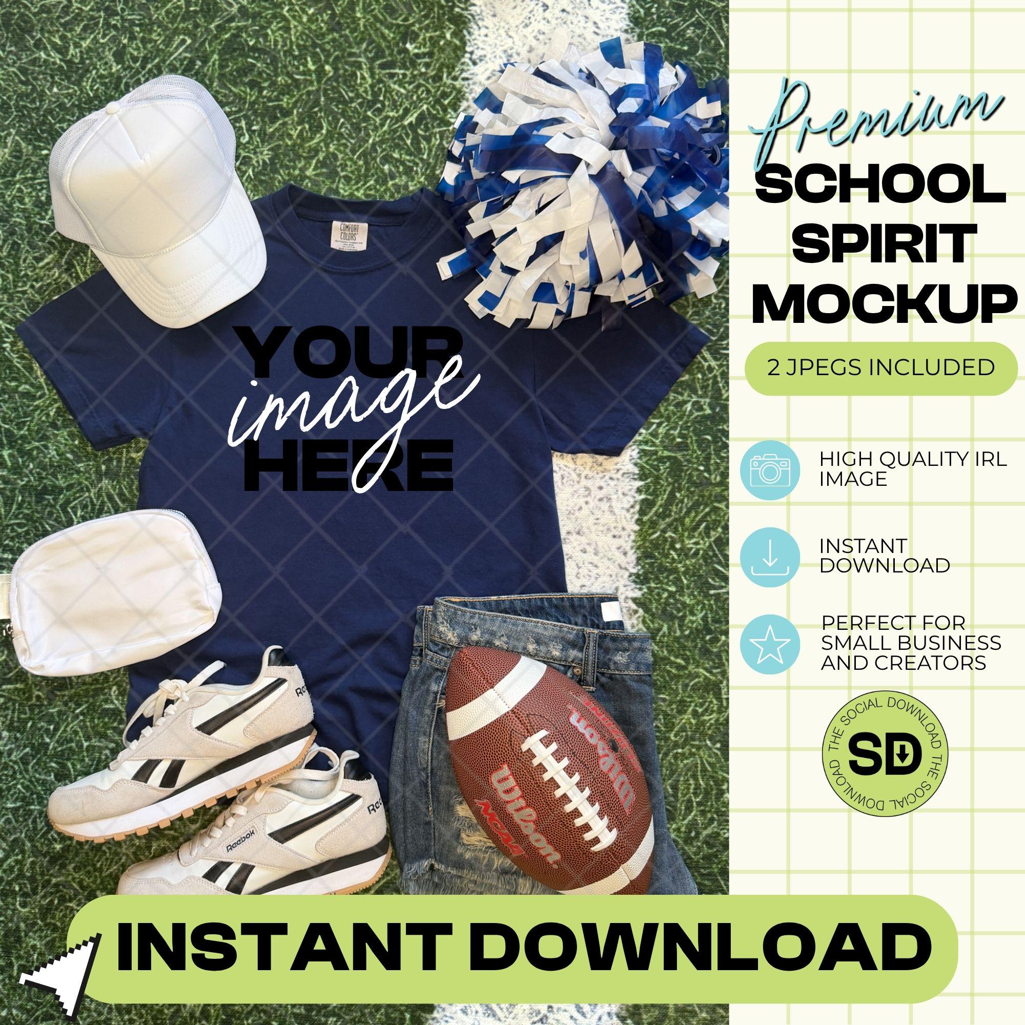 1717 Comfort Colors True Navy Football Mock Up (1717-CC-Navy-FB)