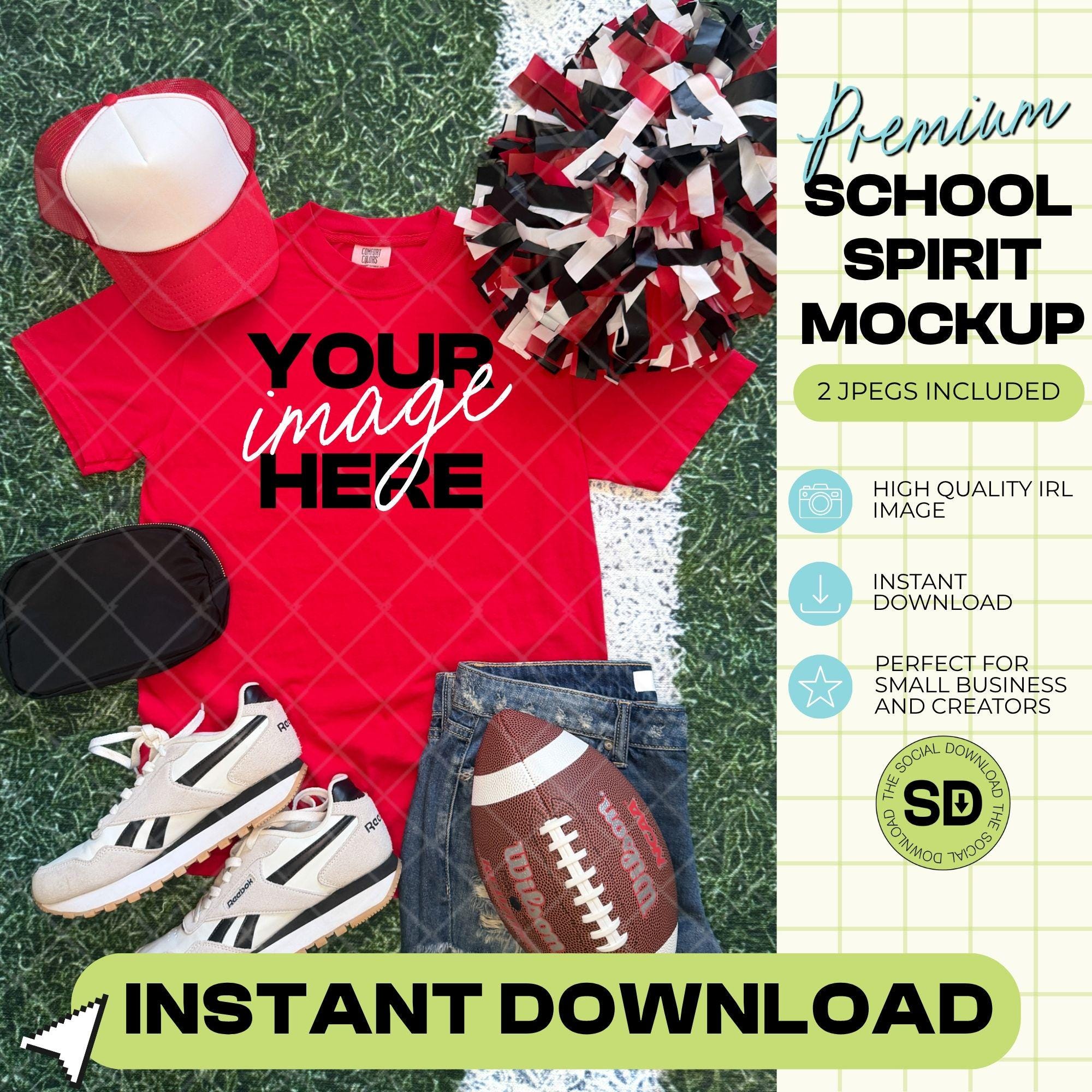 1717 Comfort Colors Red Football Mock Up (1717-CC-Red-FB)