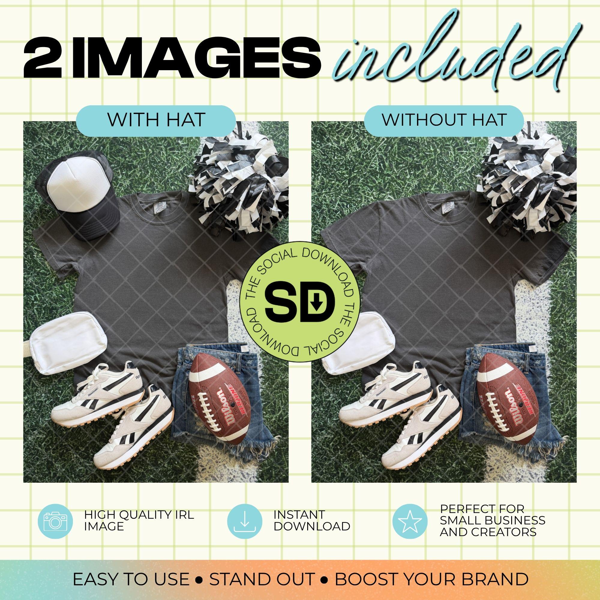 1717 Comfort Colors Pepper Football Mock Up- Black School Spirit Accessories (1717-CC-Pepper-FB-Black)